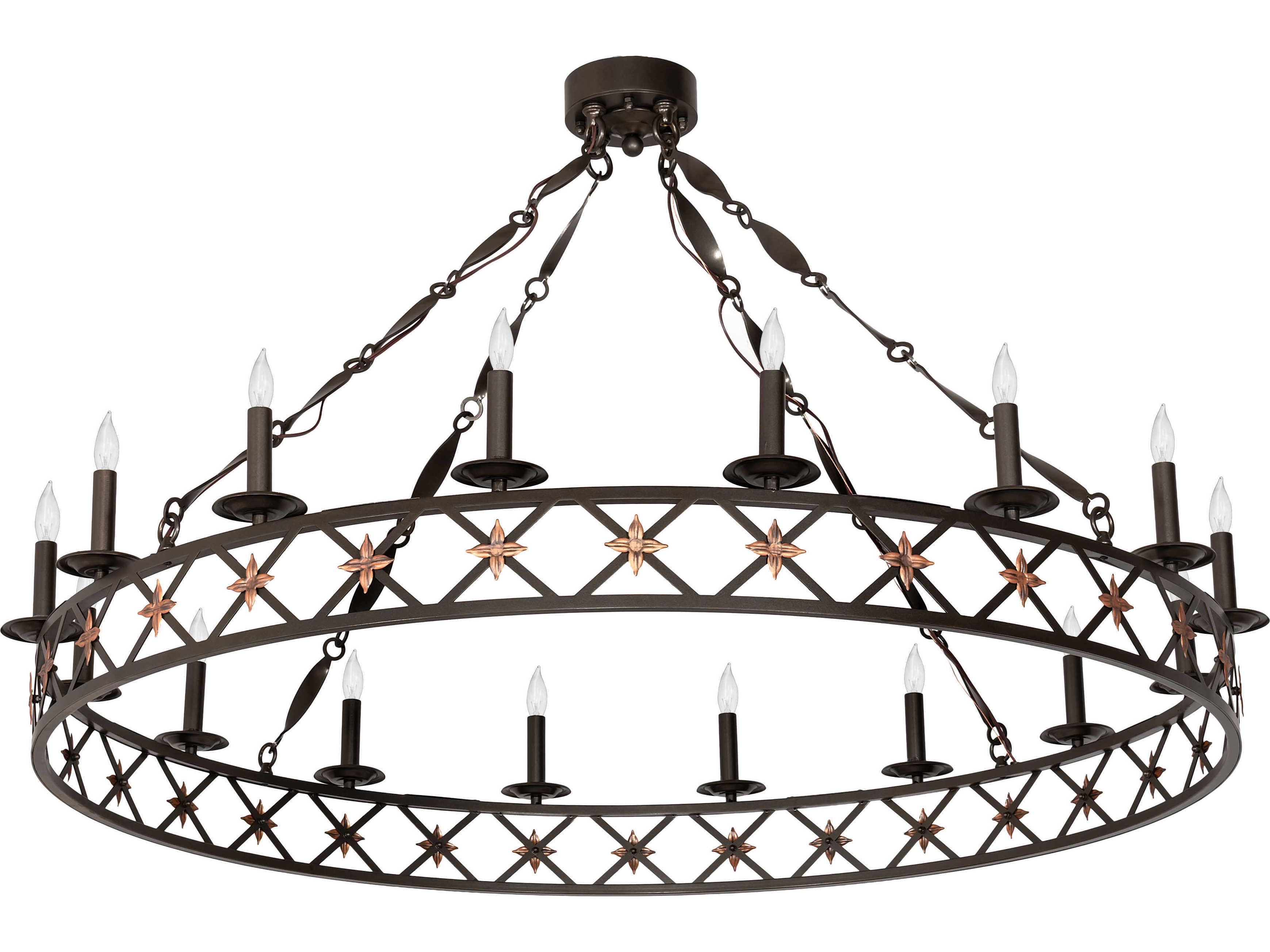 Meyda Kingsbridge 16-Light6-Light Bronze Brown Candelabra Chandelier