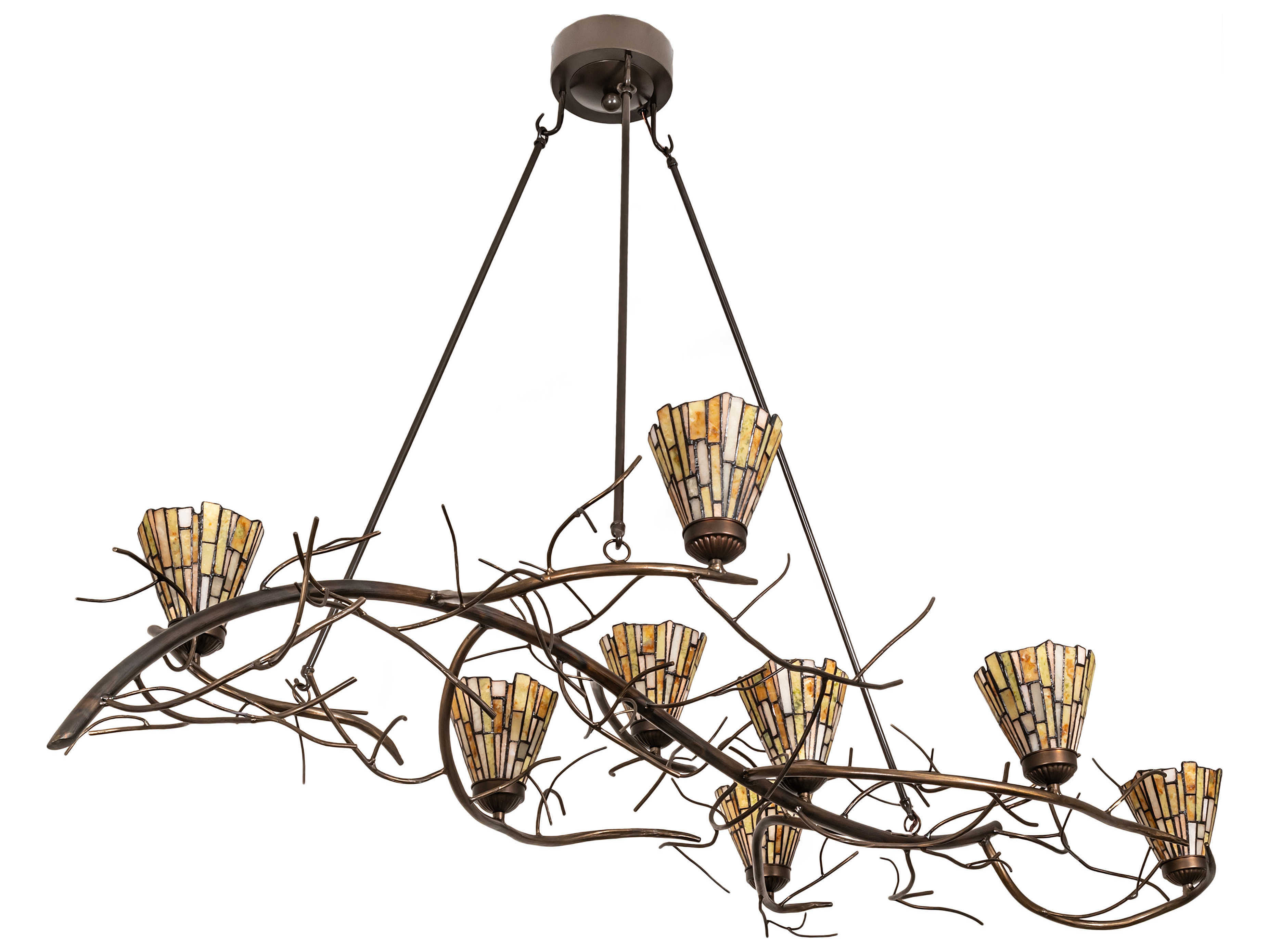 Meyda Winter Solstice 8-Light Bronze Tiffany Island Pendant