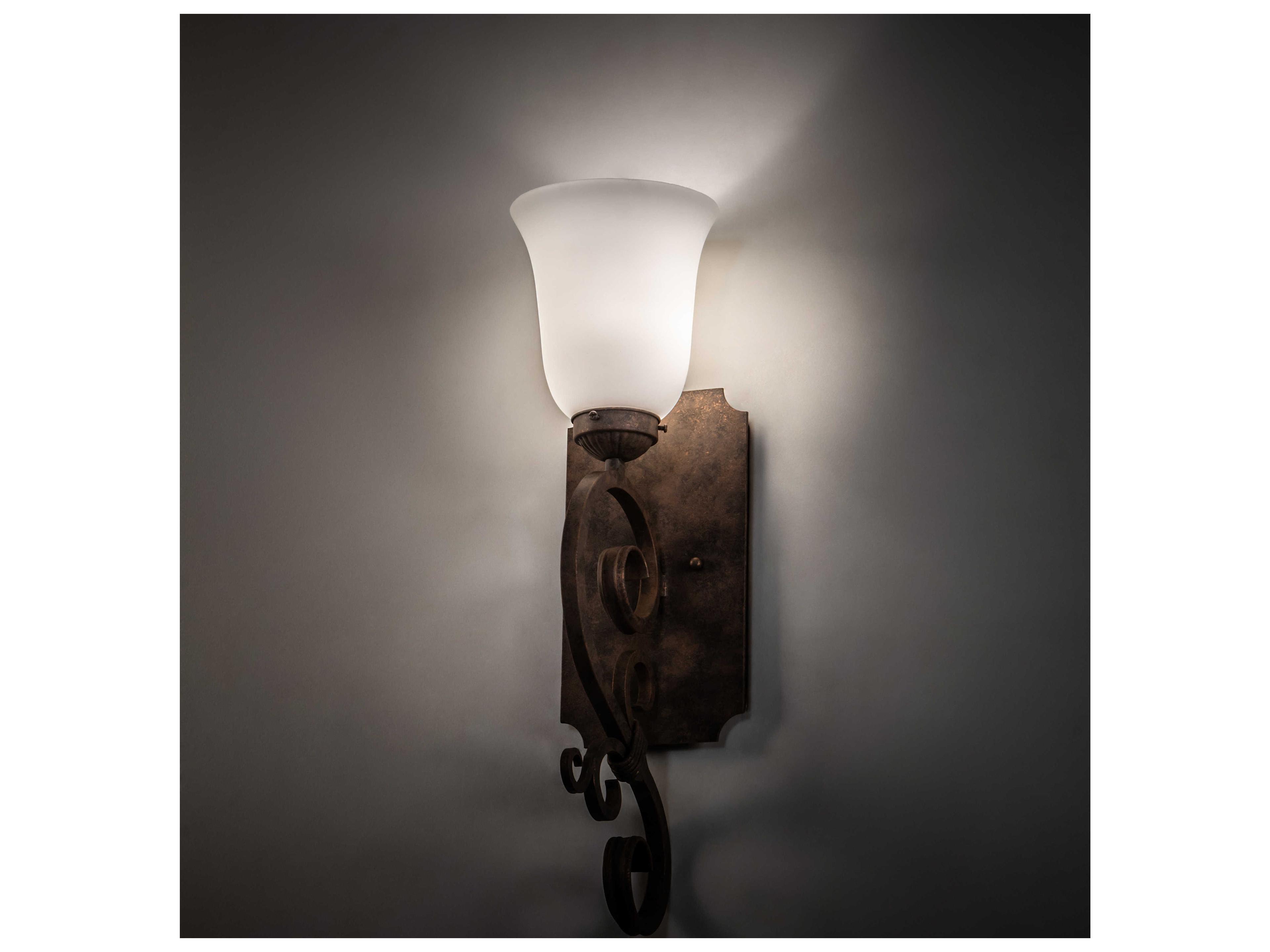 Meyda Thierry 1-Light Rust Antique Brown Glass Wall Sconce