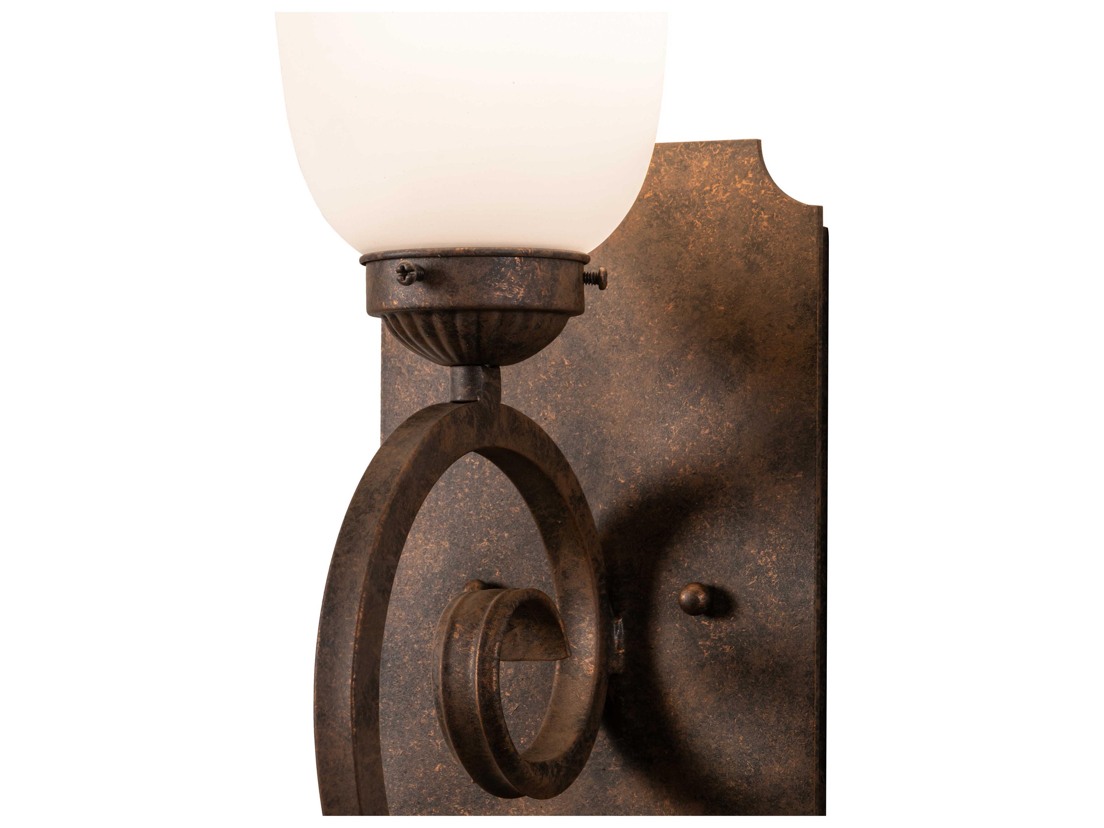 Meyda Thierry 1-Light Rust Antique Brown Glass Wall Sconce