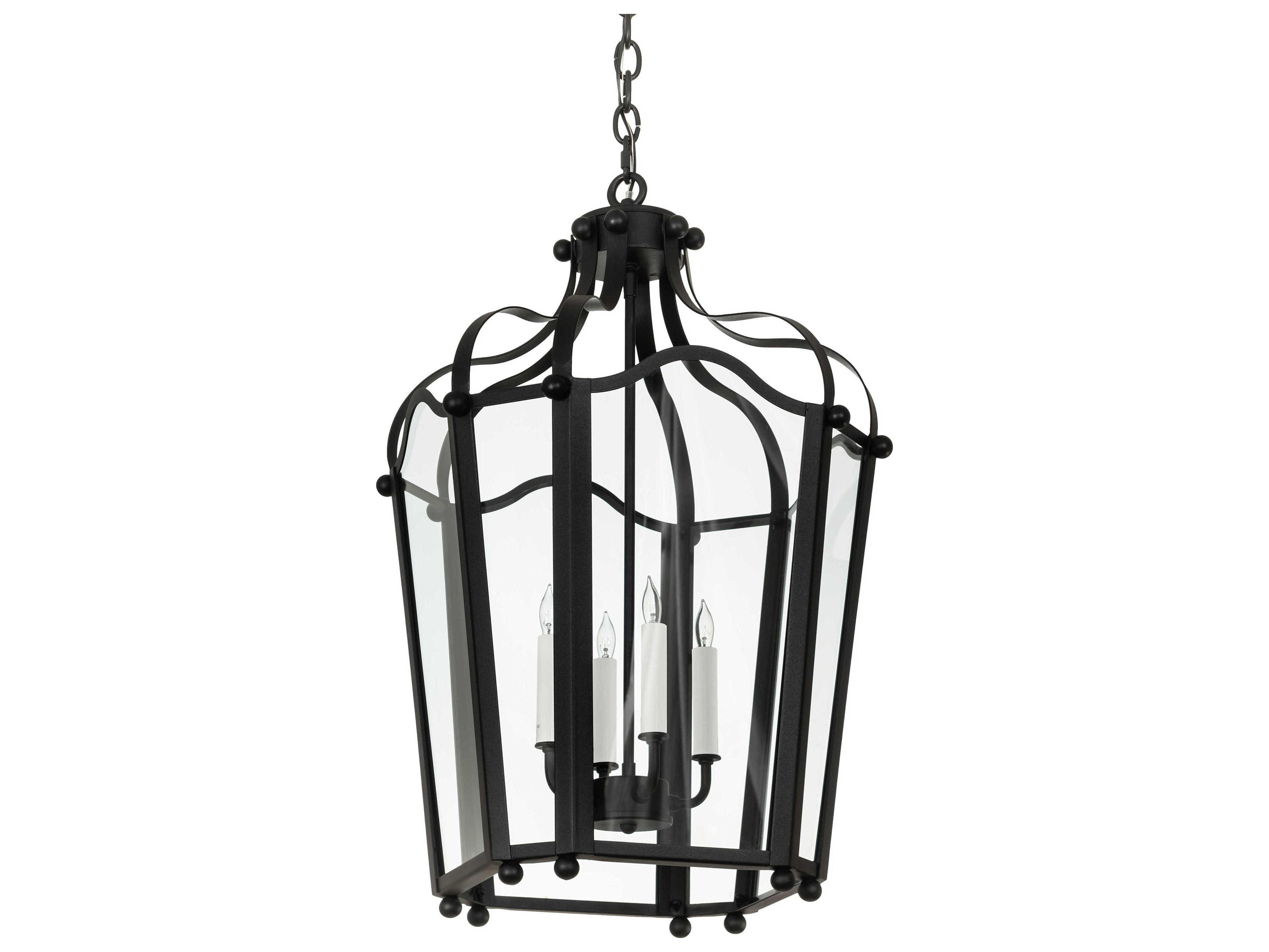 Meyda Citadel 4-Light Black Clear Glass Chandelier