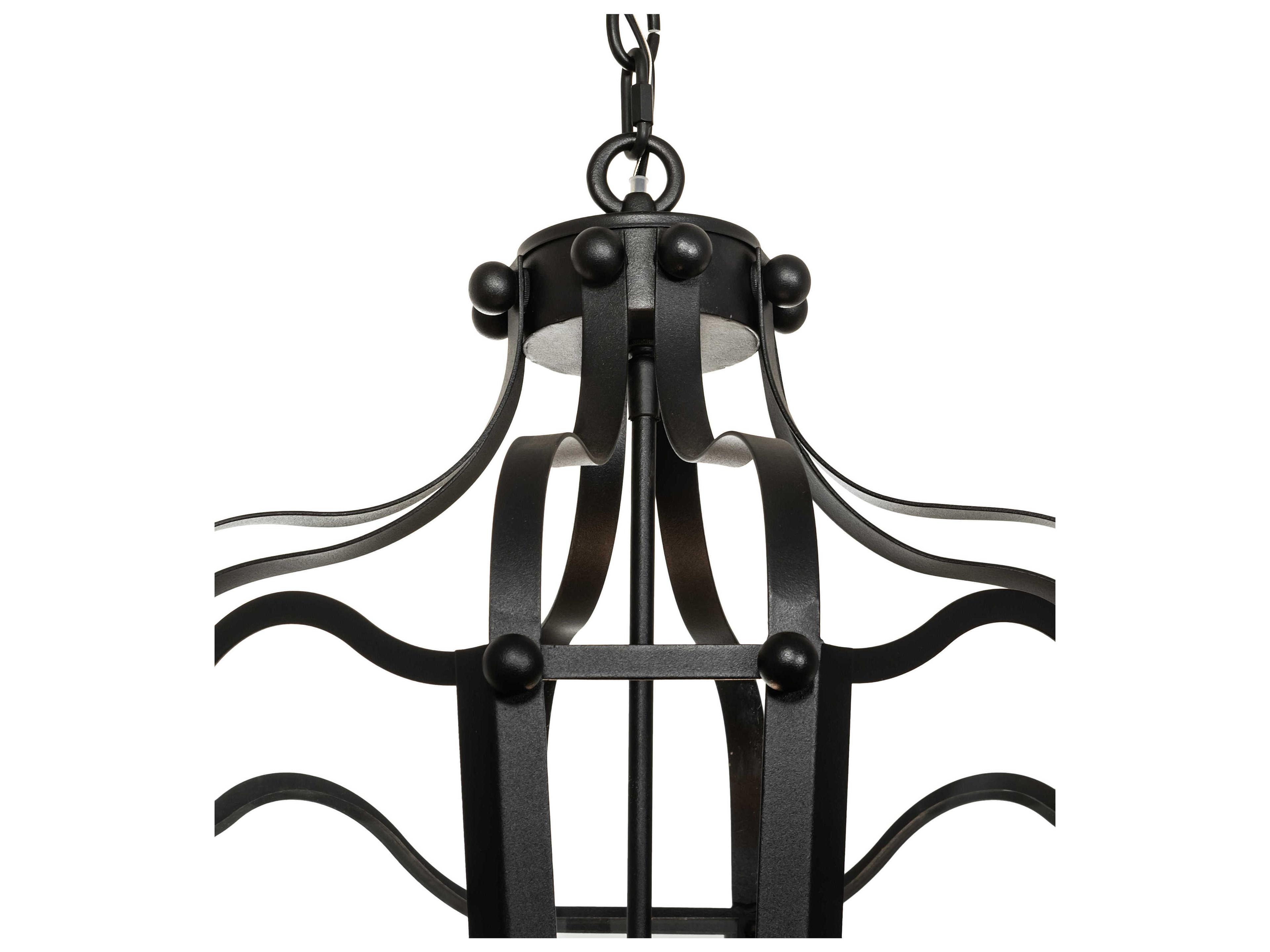Meyda Citadel 4-Light Black Clear Glass Chandelier