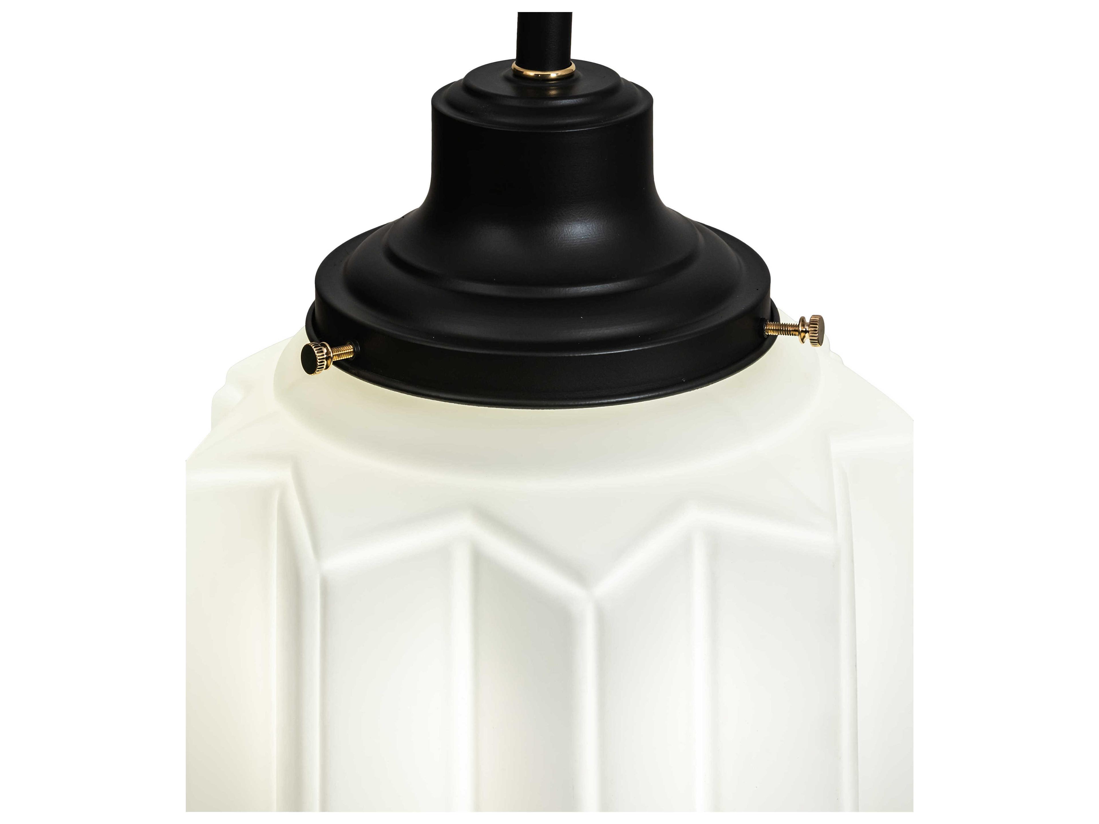 Meyda Paramount 1-Light Black White Glass Mini Pendant