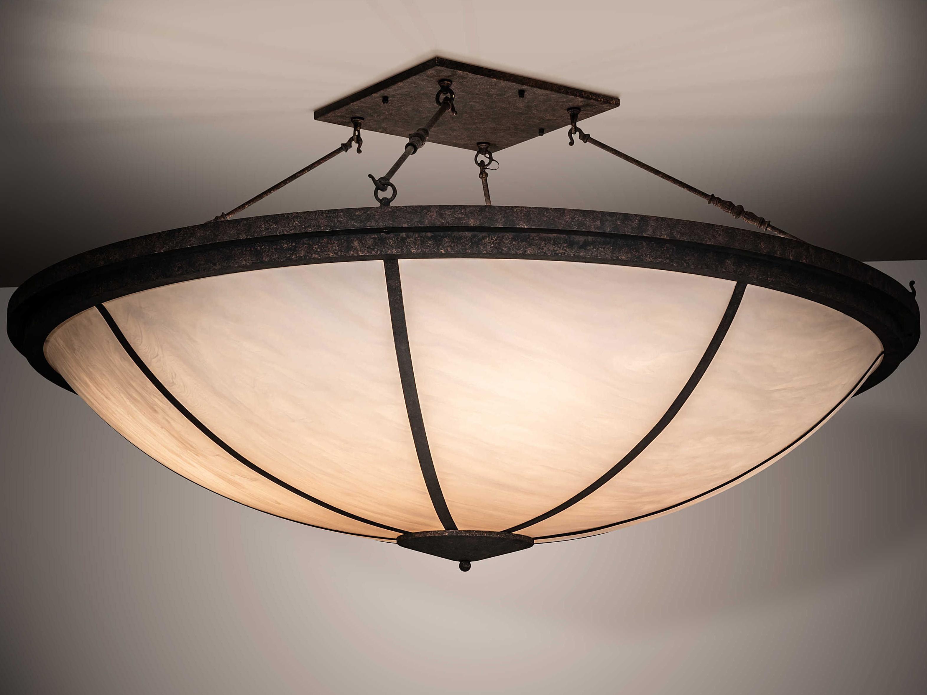 Meyda Commerce 8-Light Chocolate Beige Brown Bowl Semi Flush Mount