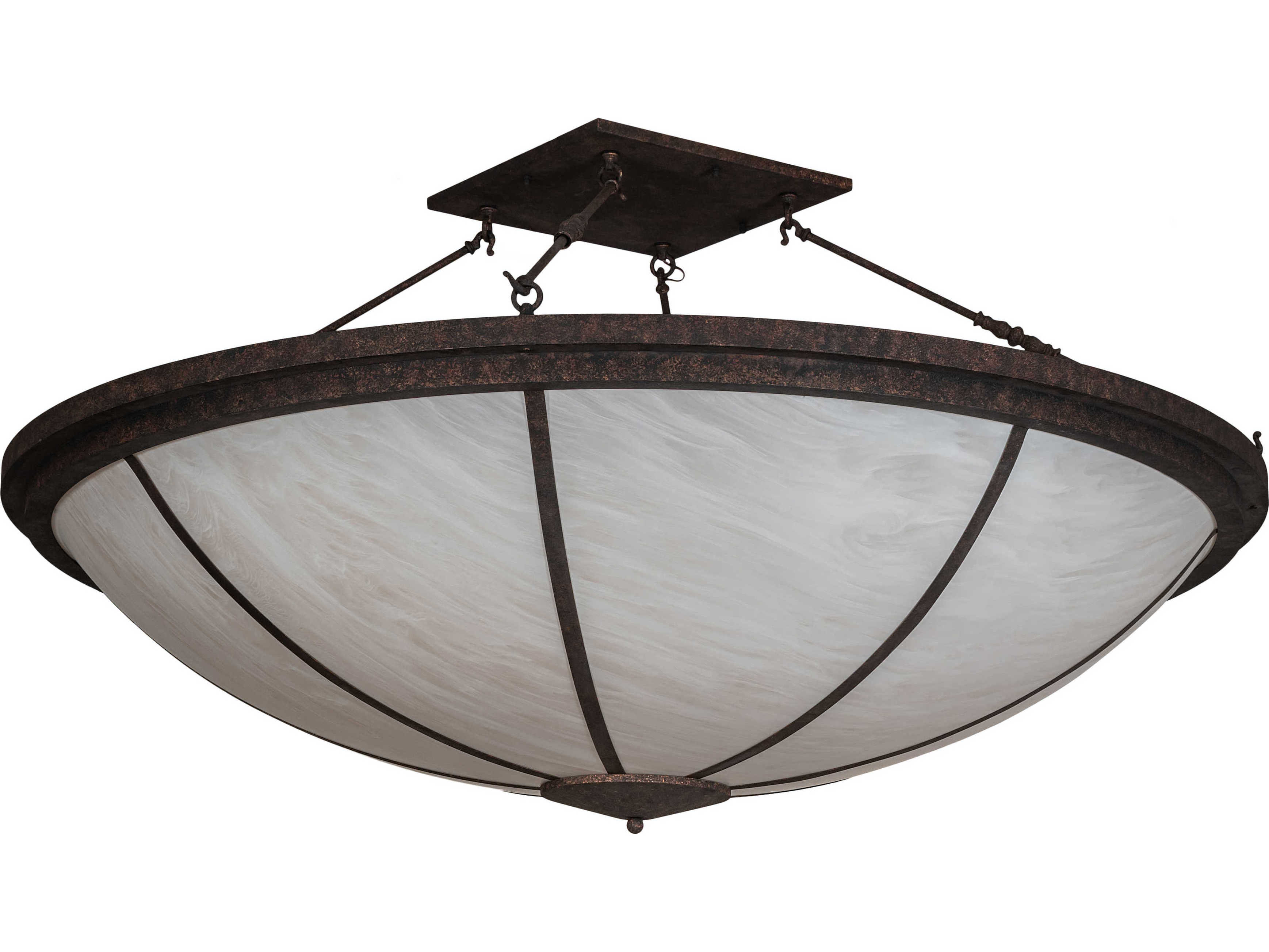 Meyda Commerce 8-Light Chocolate Beige Brown Bowl Semi Flush Mount