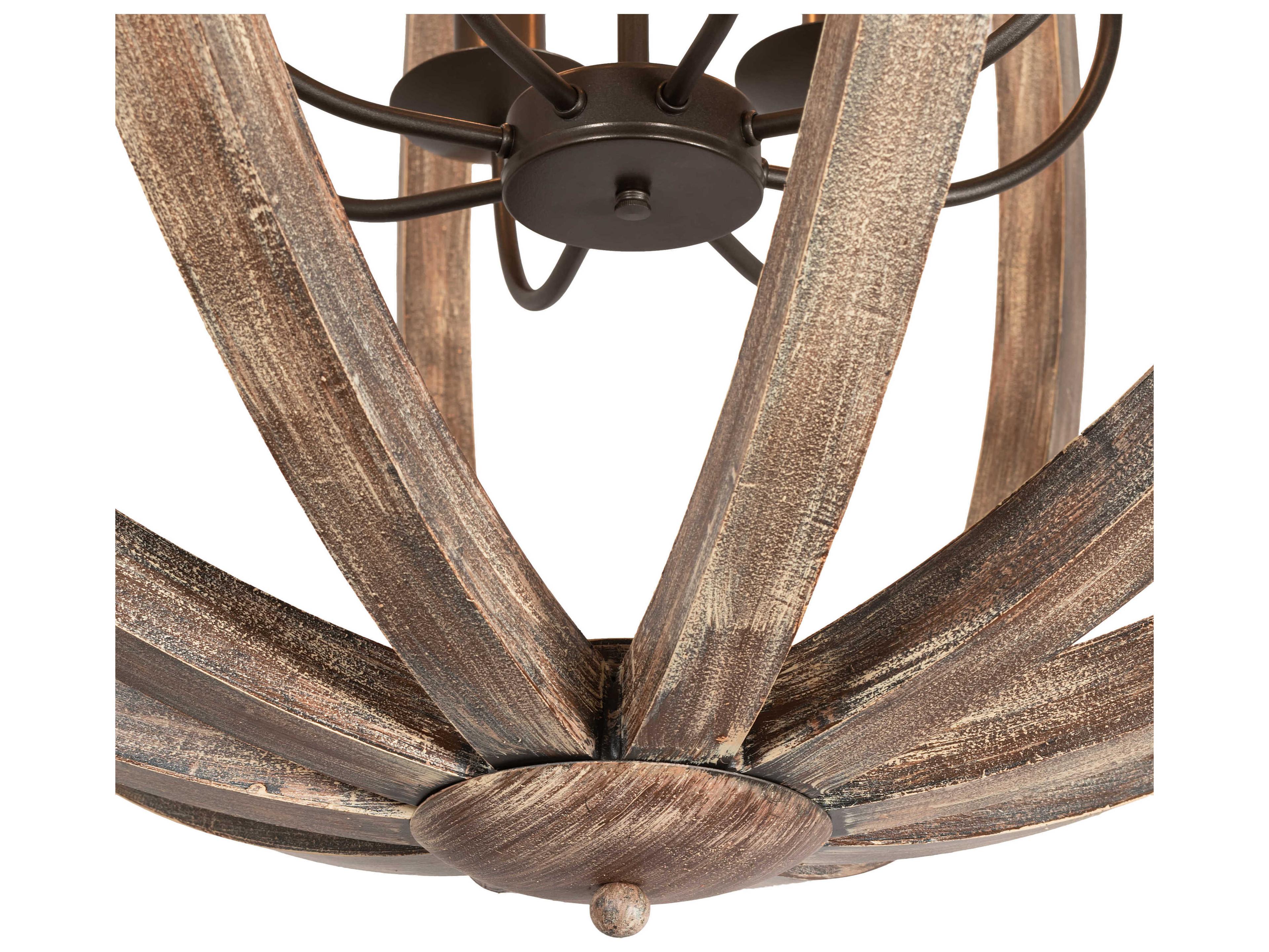 Meyda Woodward 8-Light Bronze Natural Wood Brown Chandelier