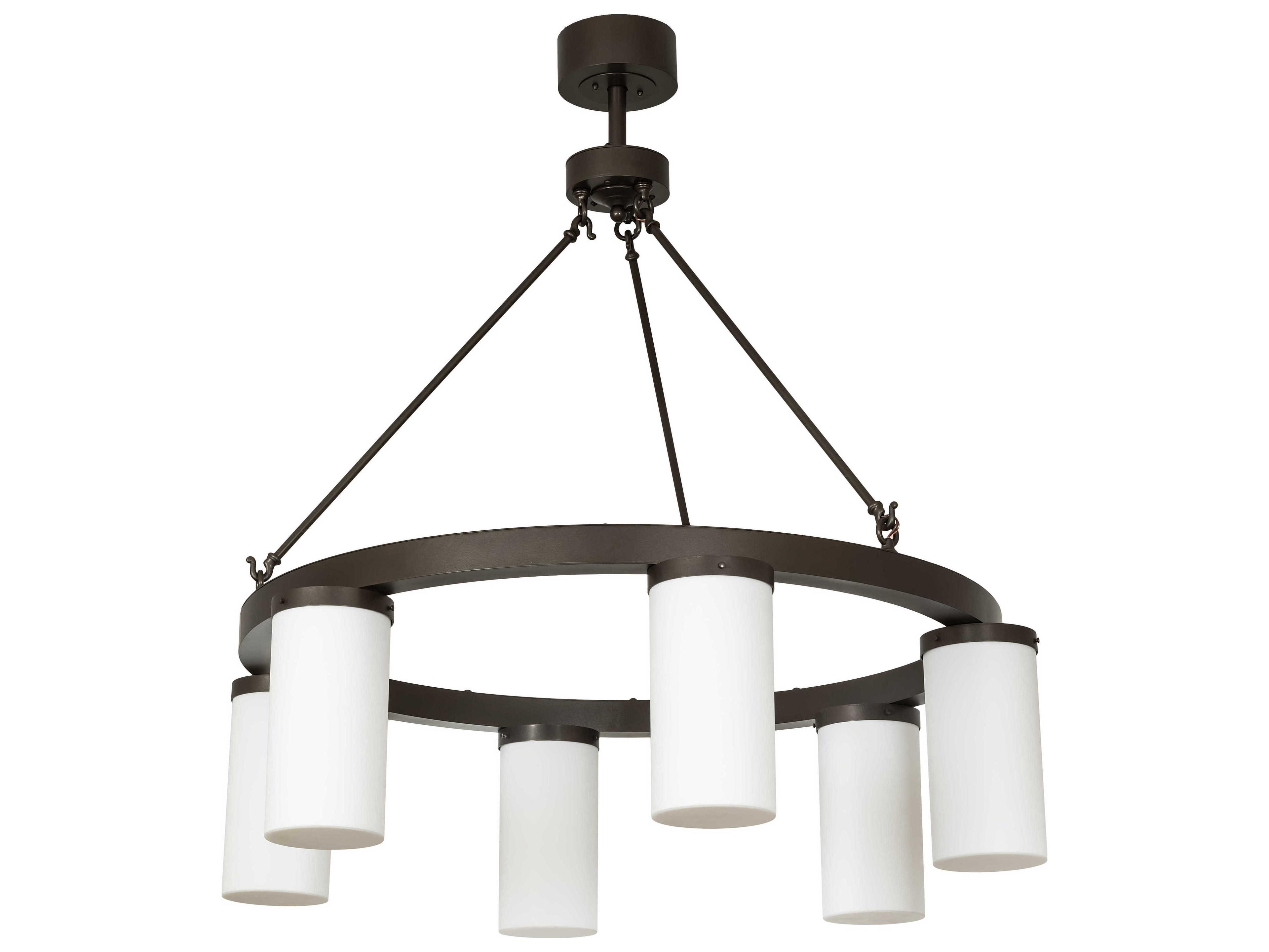 Meyda Loxley 6-Light Bronze Black Cylinder Round Chandelier