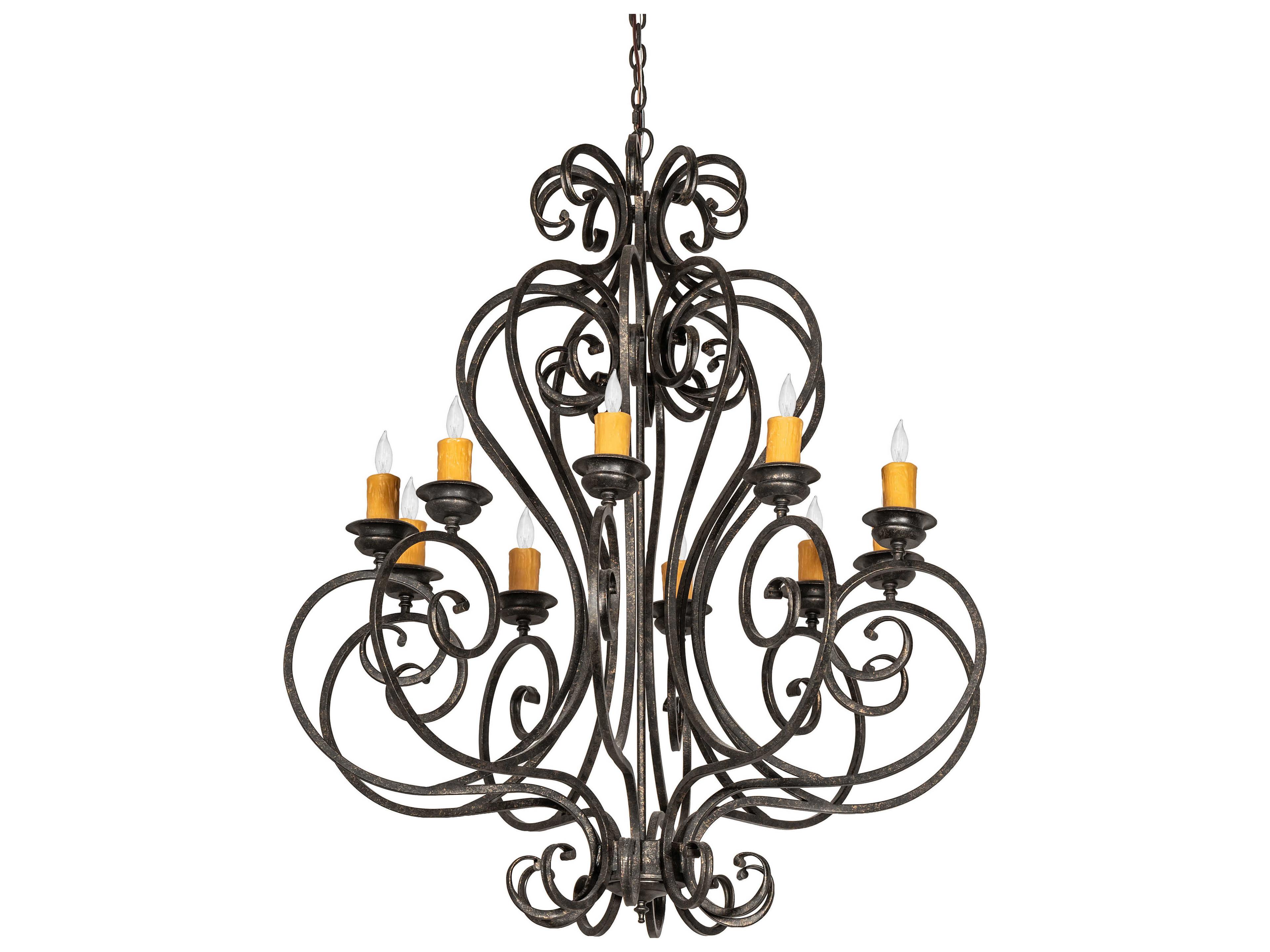 Meyda Fernando 10-Light Bronze Candelabra Chandelier