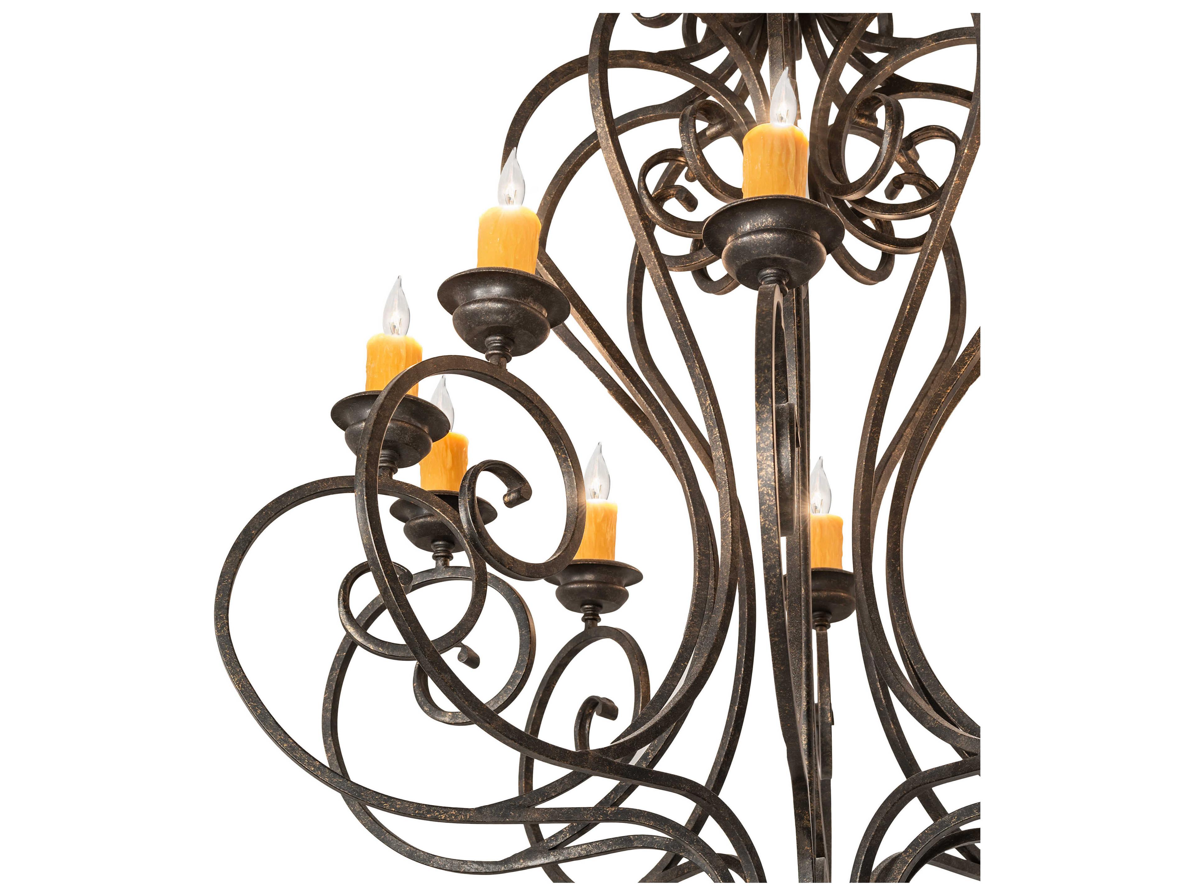 Meyda Fernando 10-Light Bronze Candelabra Chandelier