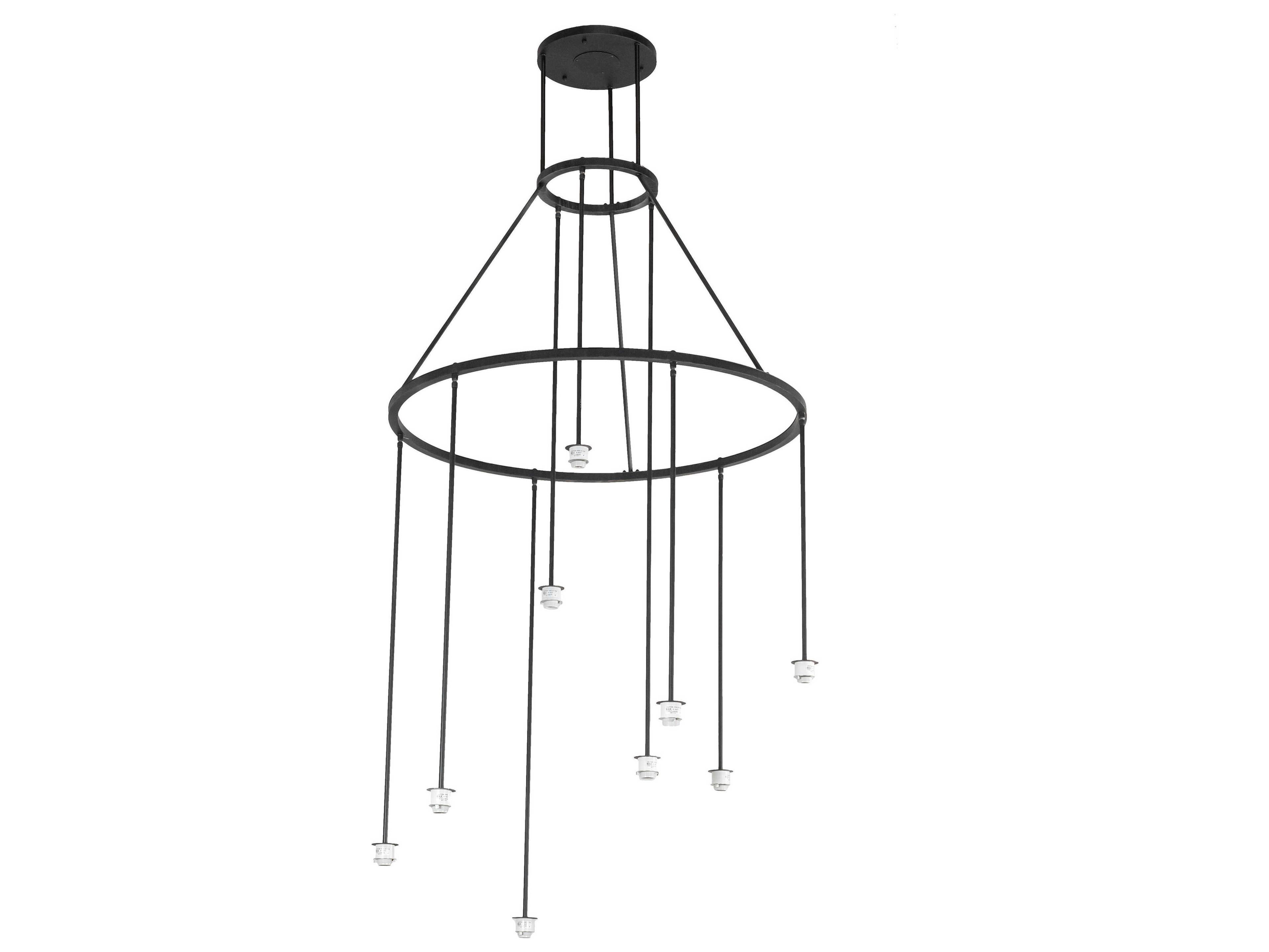 Meyda Cartier 9-Light Black Silver Mica Cylinder Chandelier
