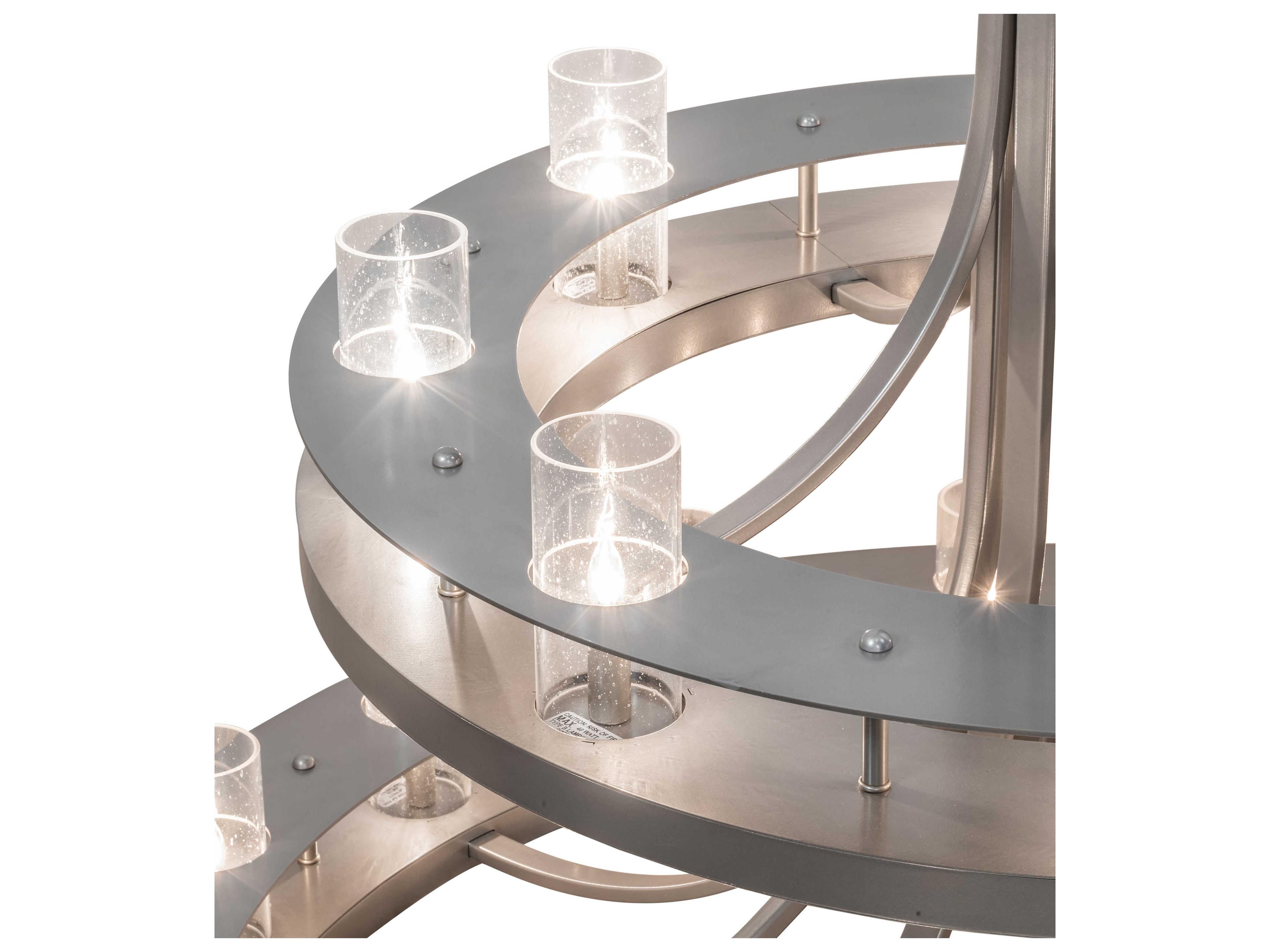 Meyda Arion 24-Light Nickel Clear Glass Candelabra Round Tiered Chandelier