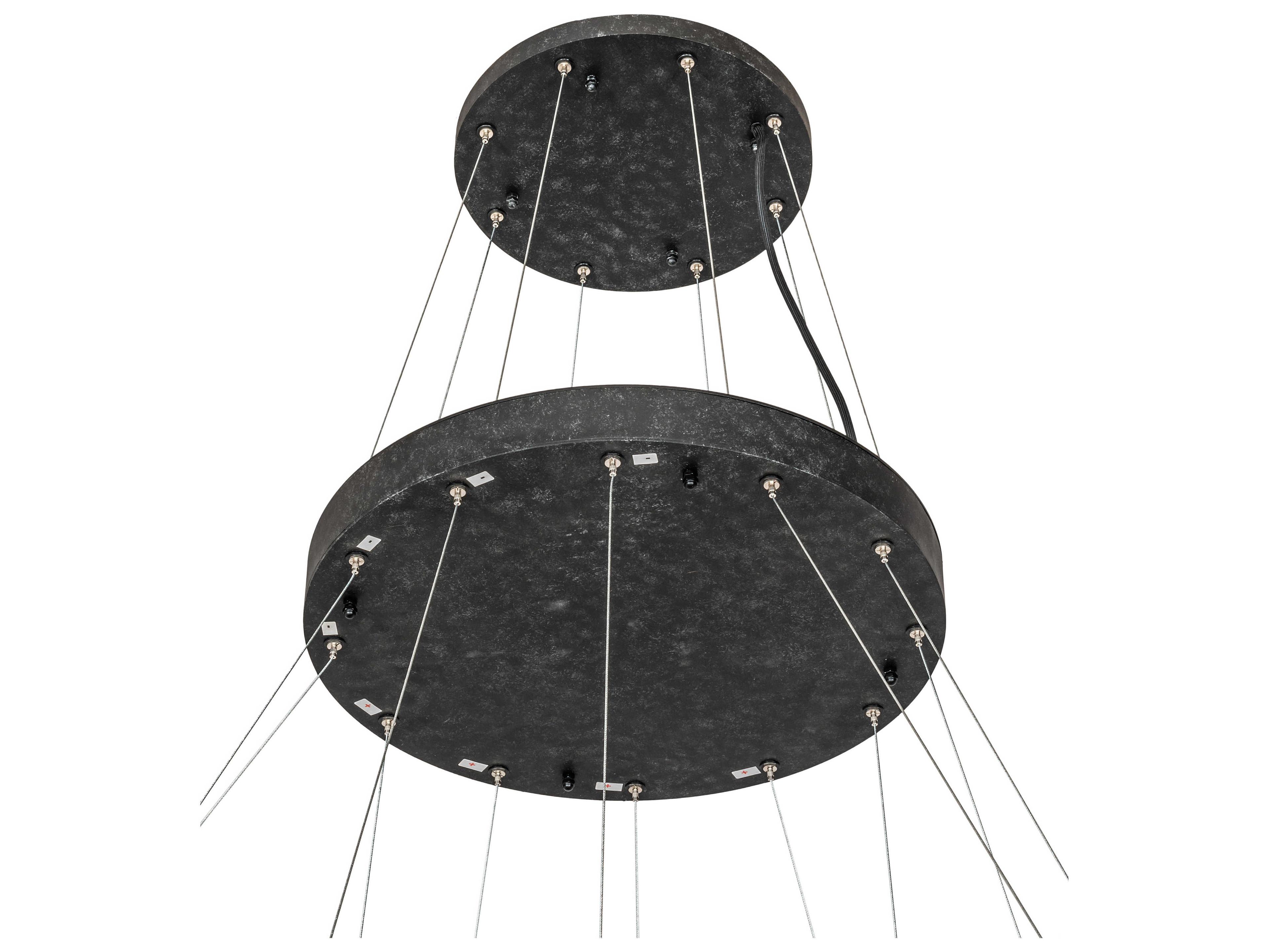 Meyda Anillo Black White Grey LED Round Tiered Pendant