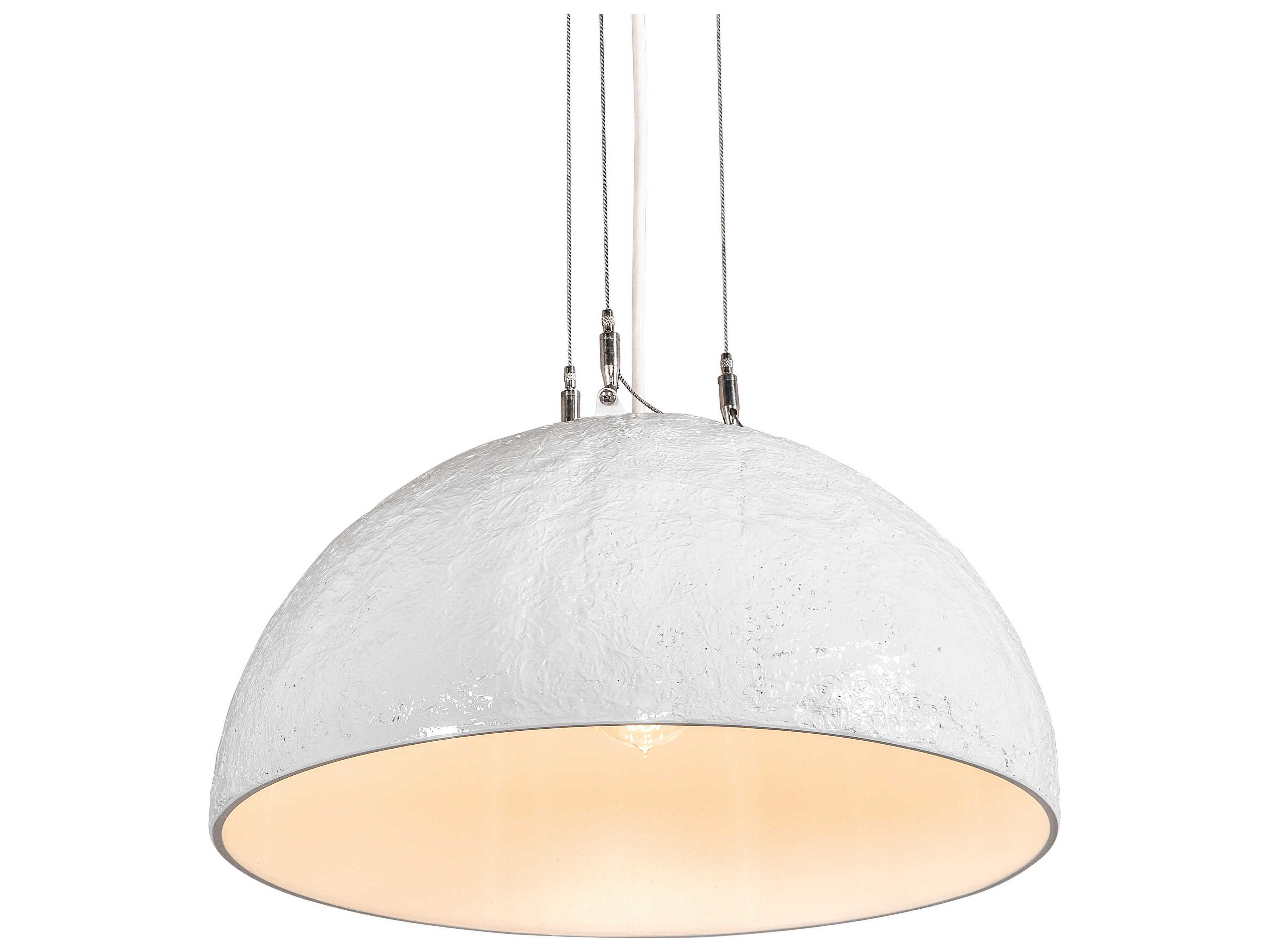Meyda Gravity 1-Light White Silver Bowl Pendant