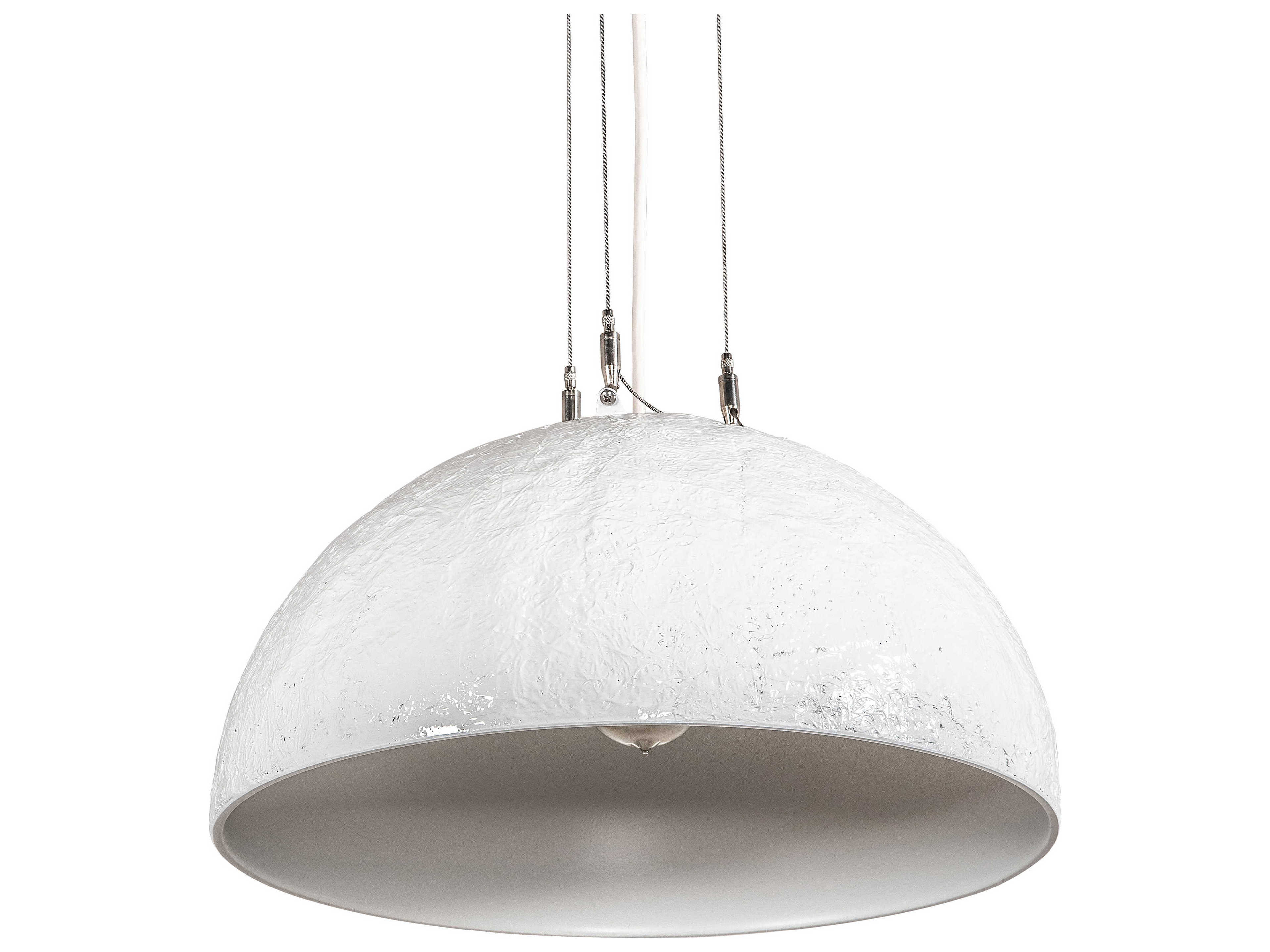 Meyda Gravity 1-Light White Silver Bowl Pendant