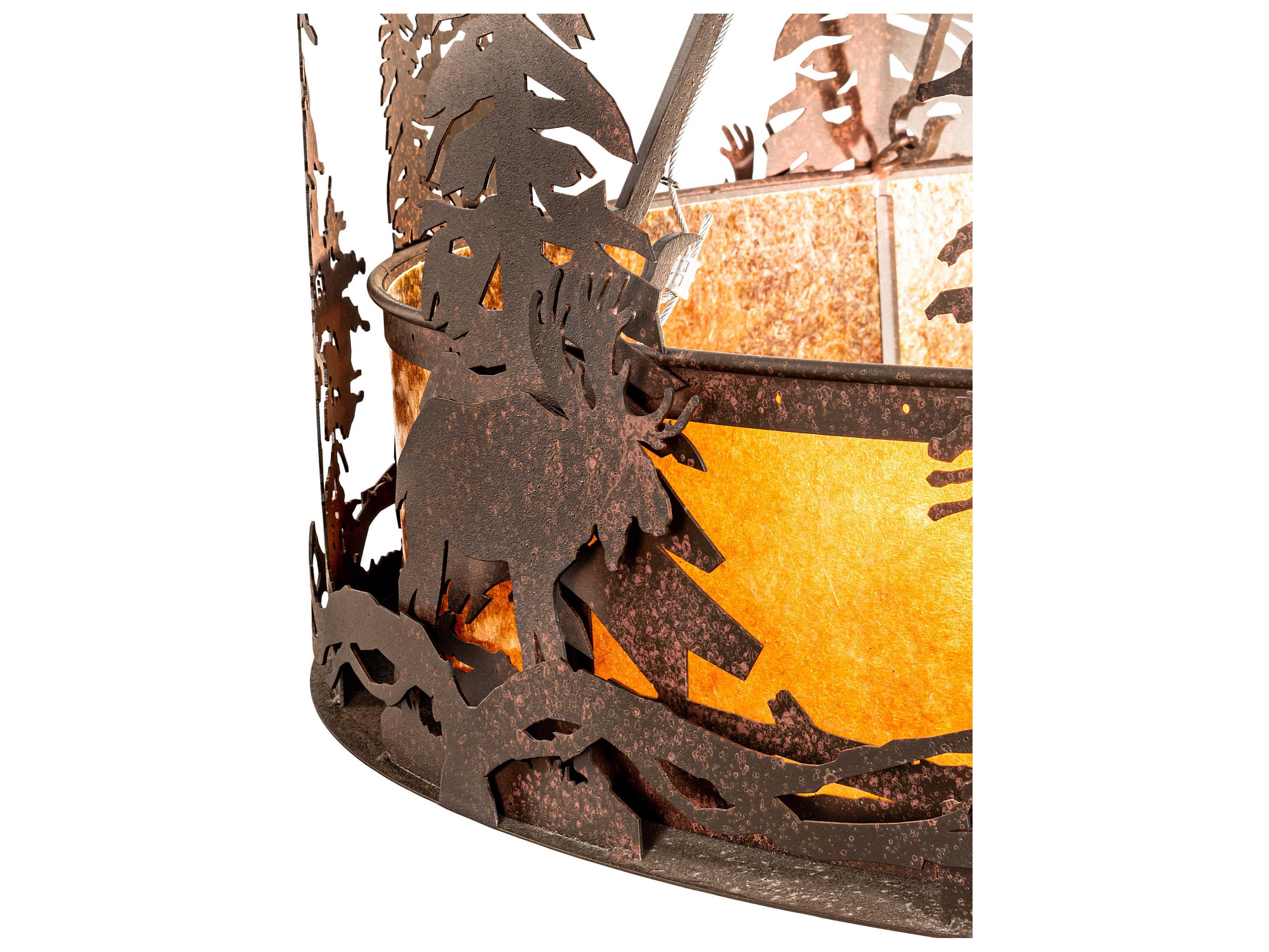 Meyda Moose At Dusk 6-Light Rust Brown Pendant