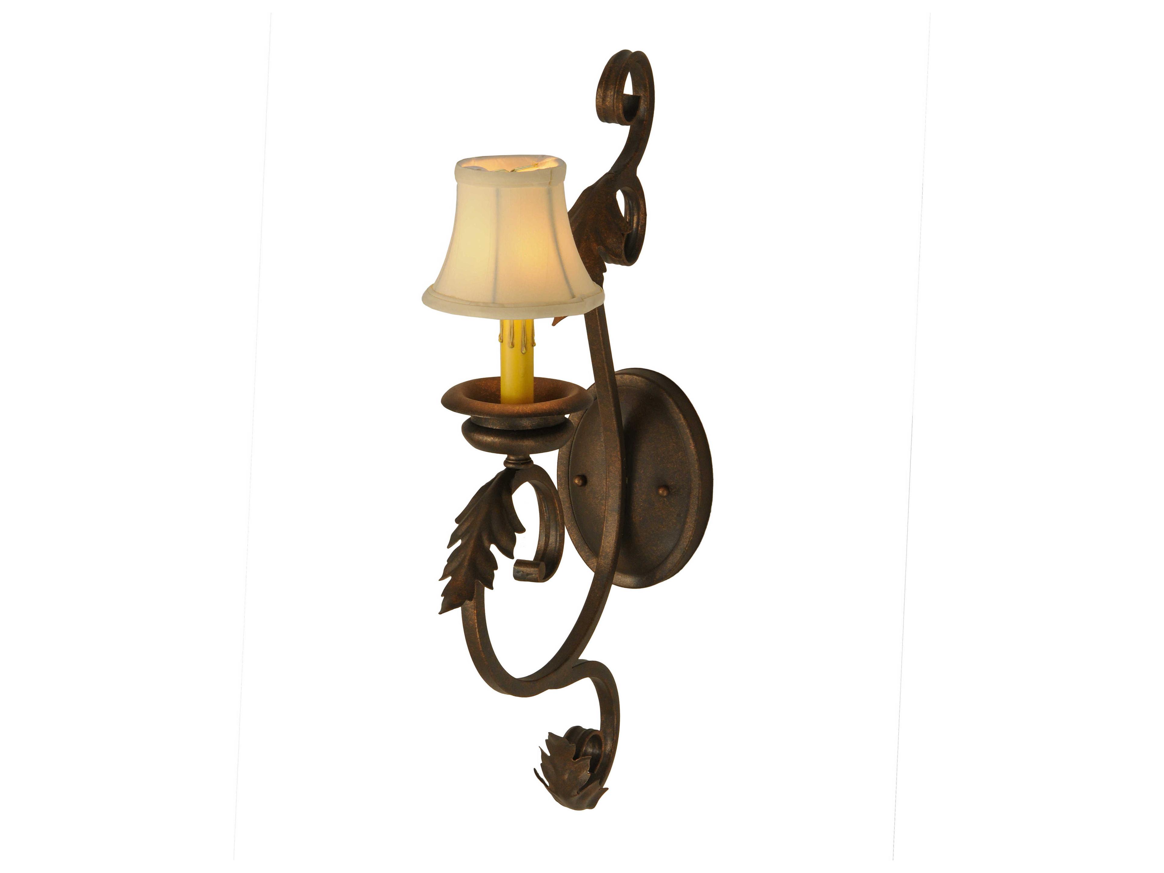 Meyda Josephine 1-Light Chocolate Gold Brown Wall Sconce