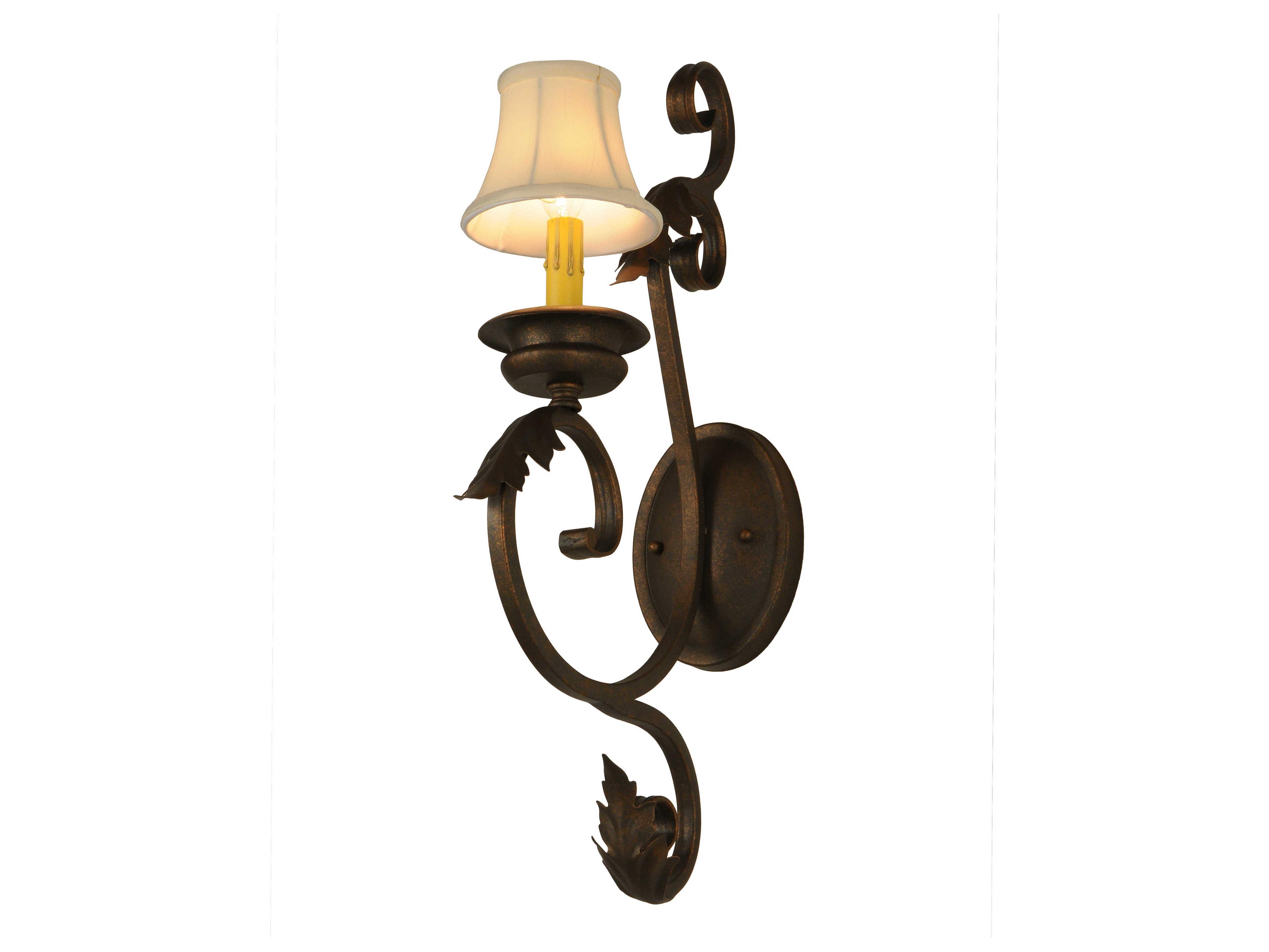 Meyda Josephine 1-Light Chocolate Gold Brown Wall Sconce