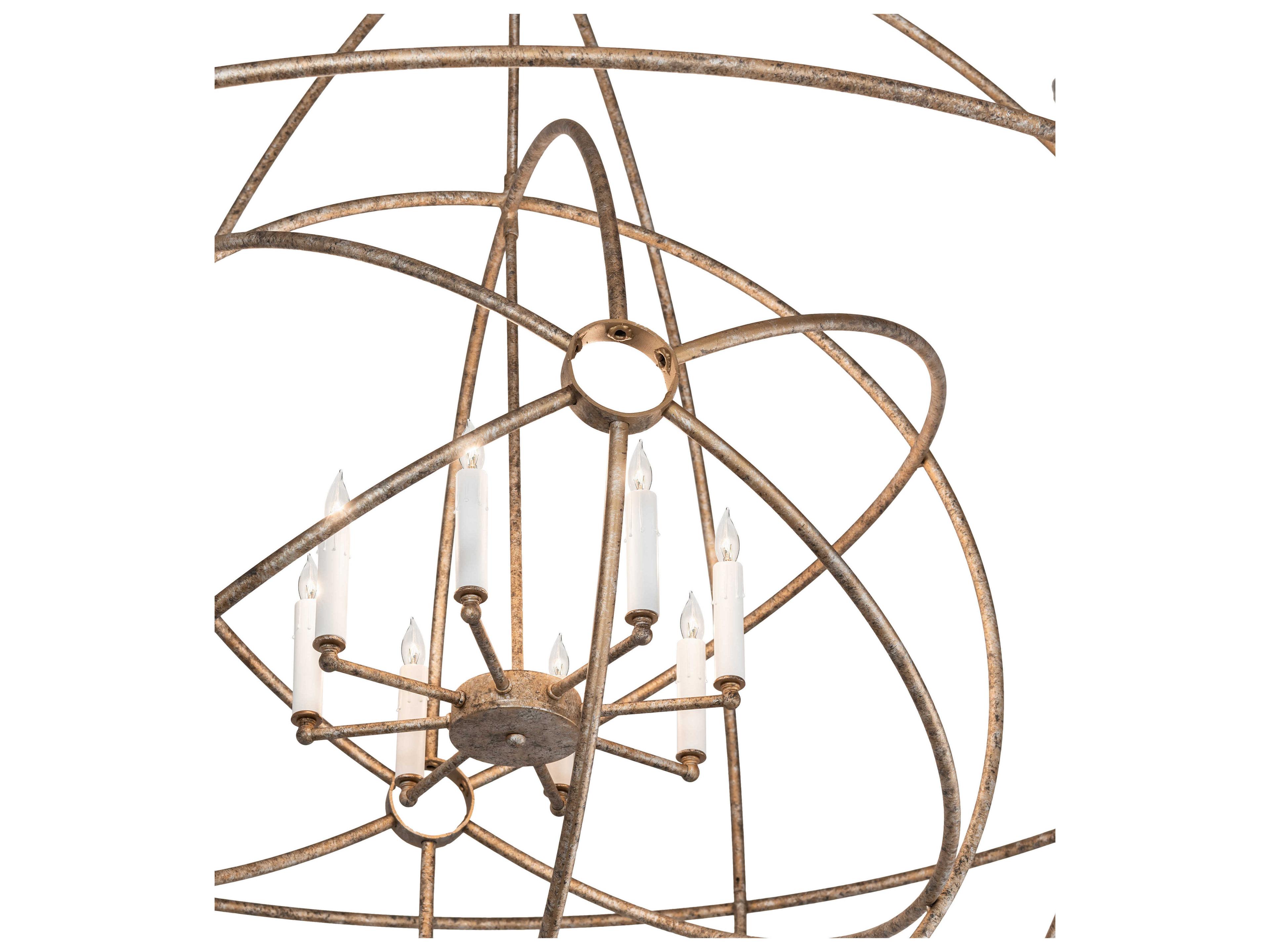 Meyda Atom Enerjisi 8-Light Grey Candelabra Geometric Chandelier