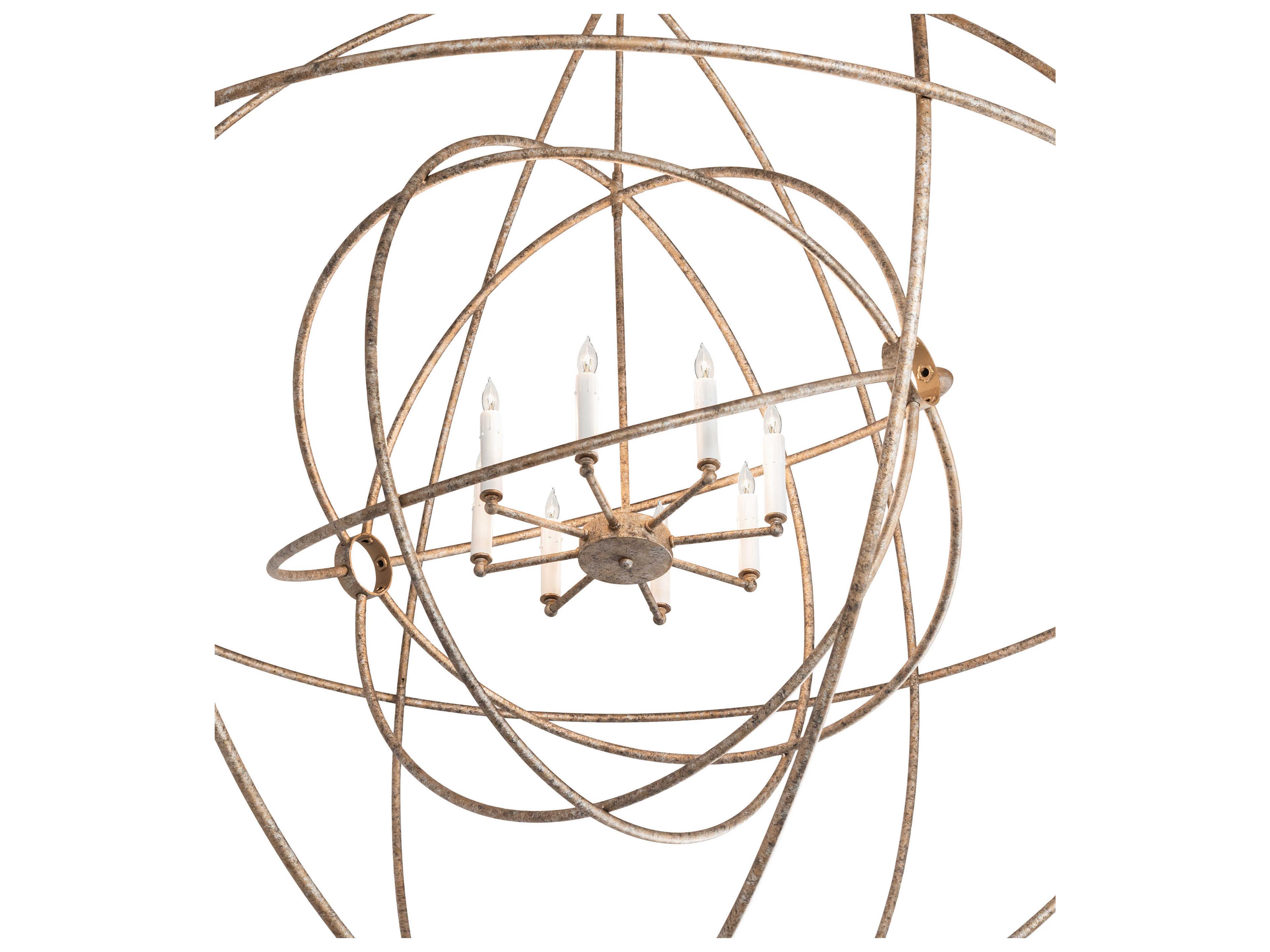 Meyda Atom Enerjisi 8-Light Grey Candelabra Geometric Chandelier