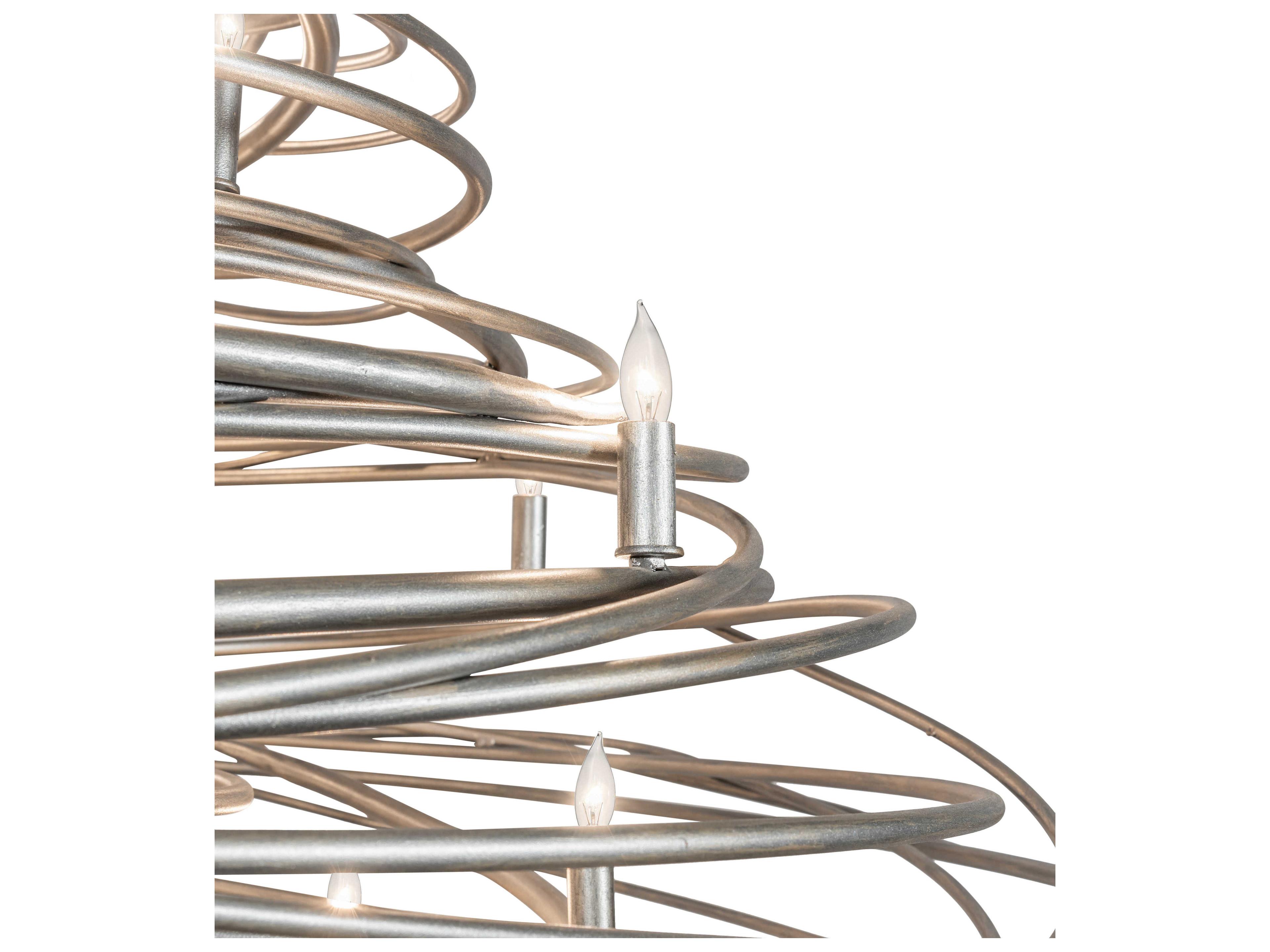 Meyda Cyclone 36-Light Steel Silver Candelabra Tiered Chandelier