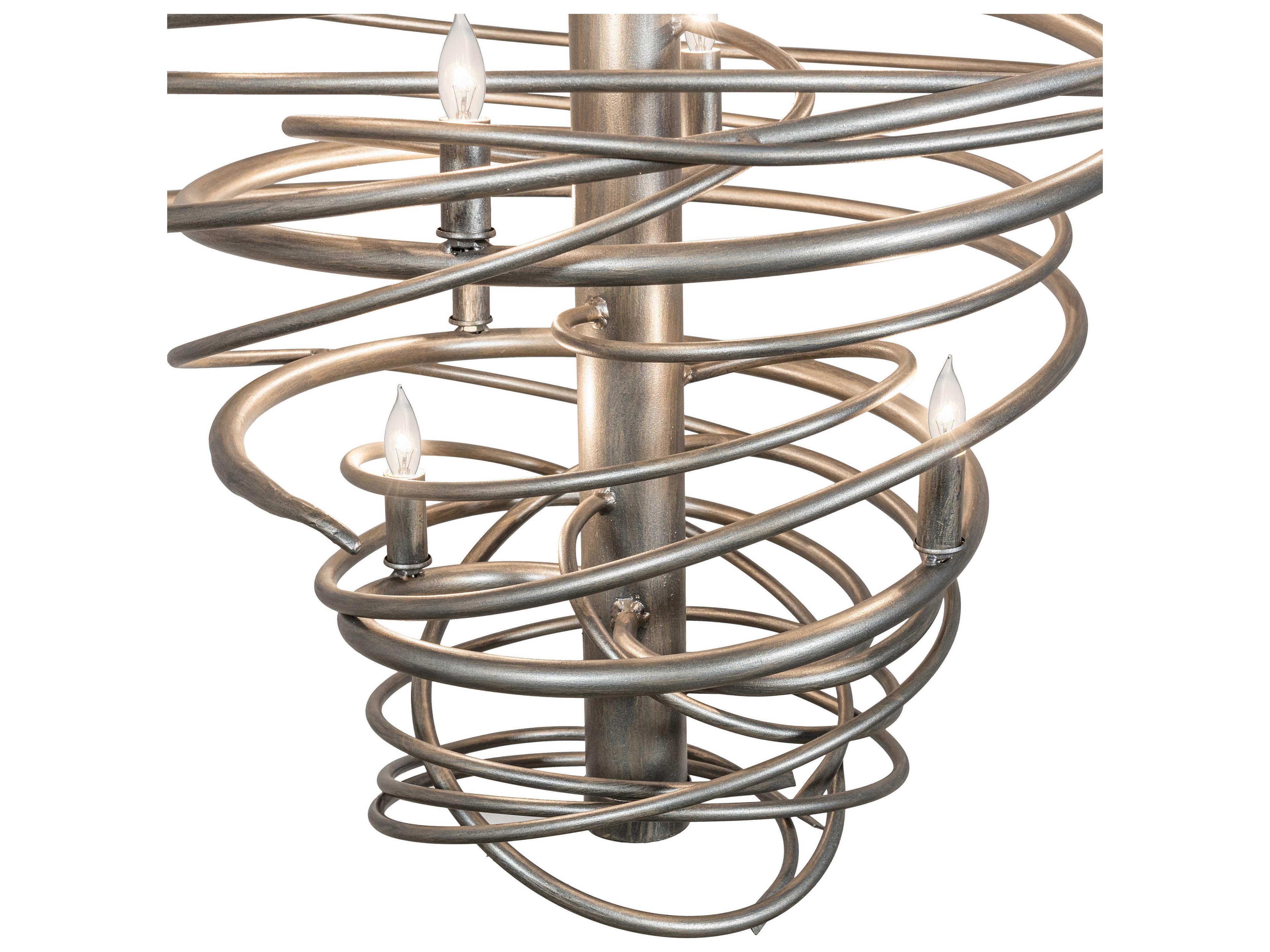 Meyda Cyclone 36-Light Steel Silver Candelabra Tiered Chandelier