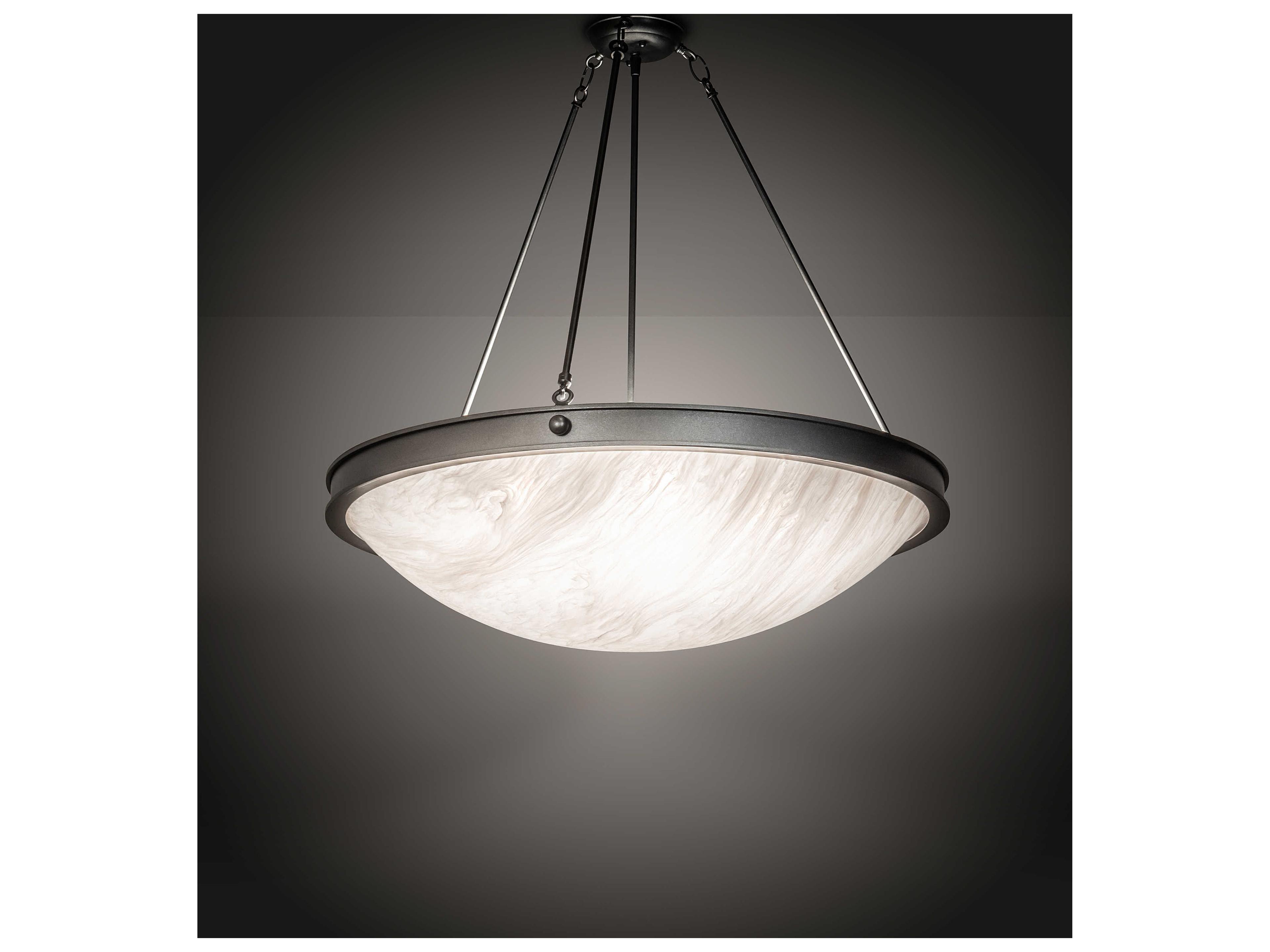 Meyda Dionne 6-Light Pewter Black Bowl Pendant