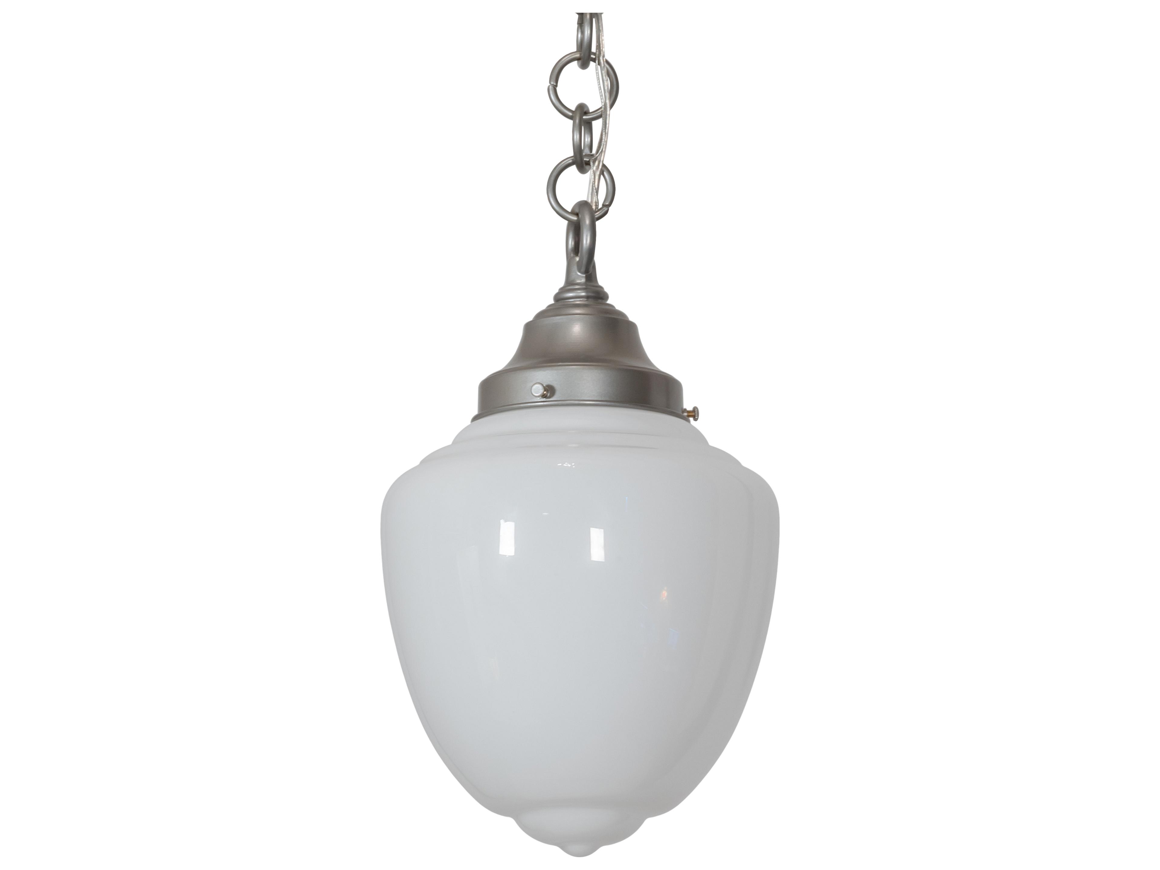 Meyda Lancaster 1-Light Nickel White Glass LED Mini Pendant