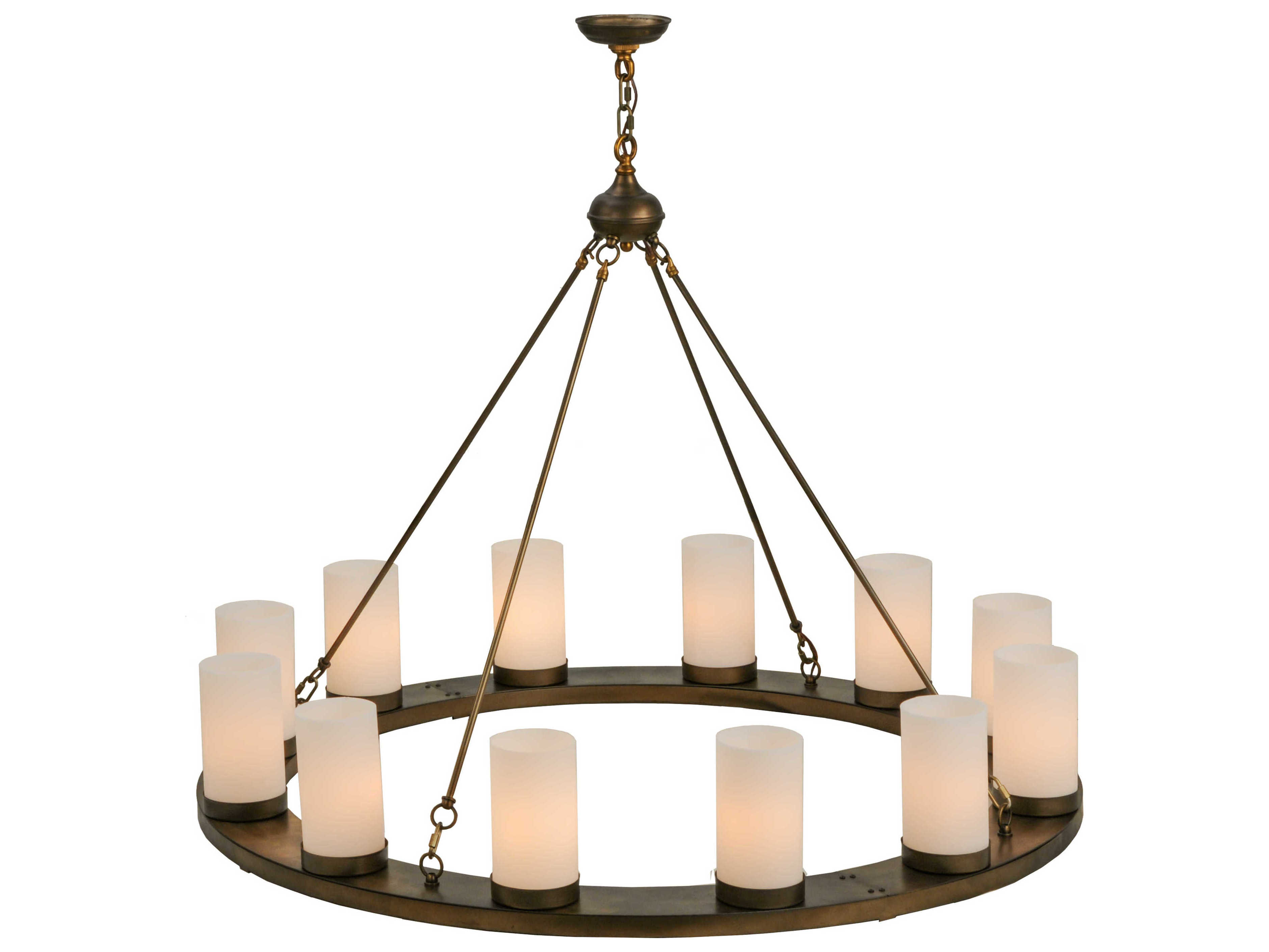 Meyda Loxley 12-Light Antique Copper White Chandelier
