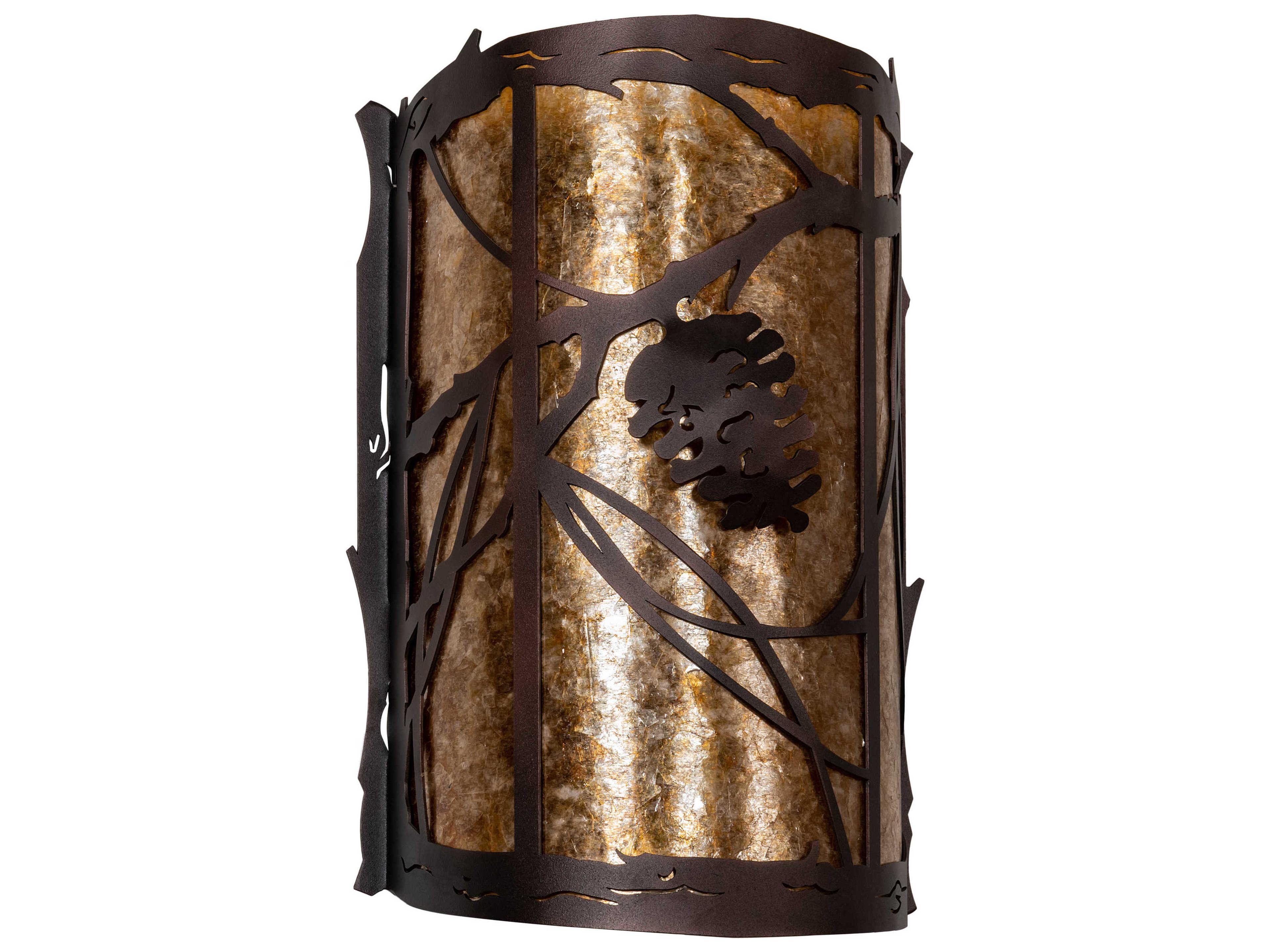 Meyda Whispering Pines 2-Light Timeless Bronze Brown Wall Sconce