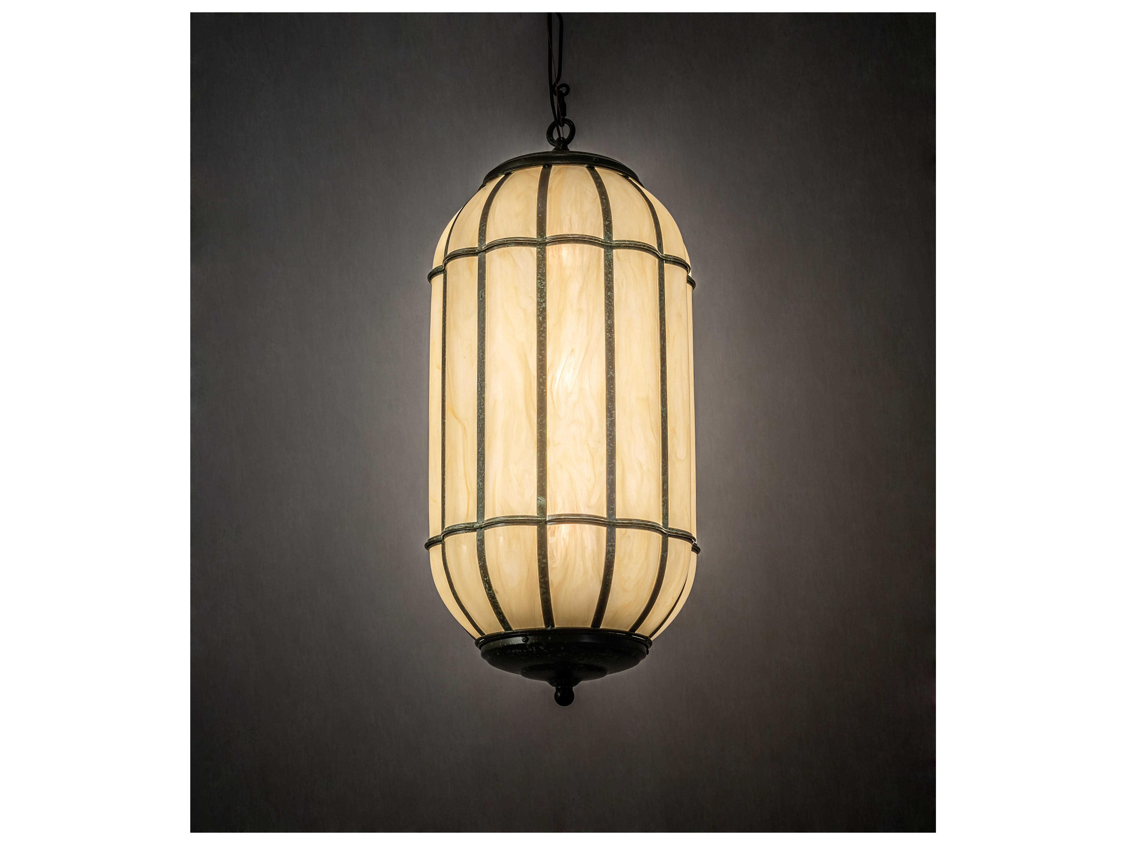 Meyda Islington 3-Light Tarnished Copper Green Pendant