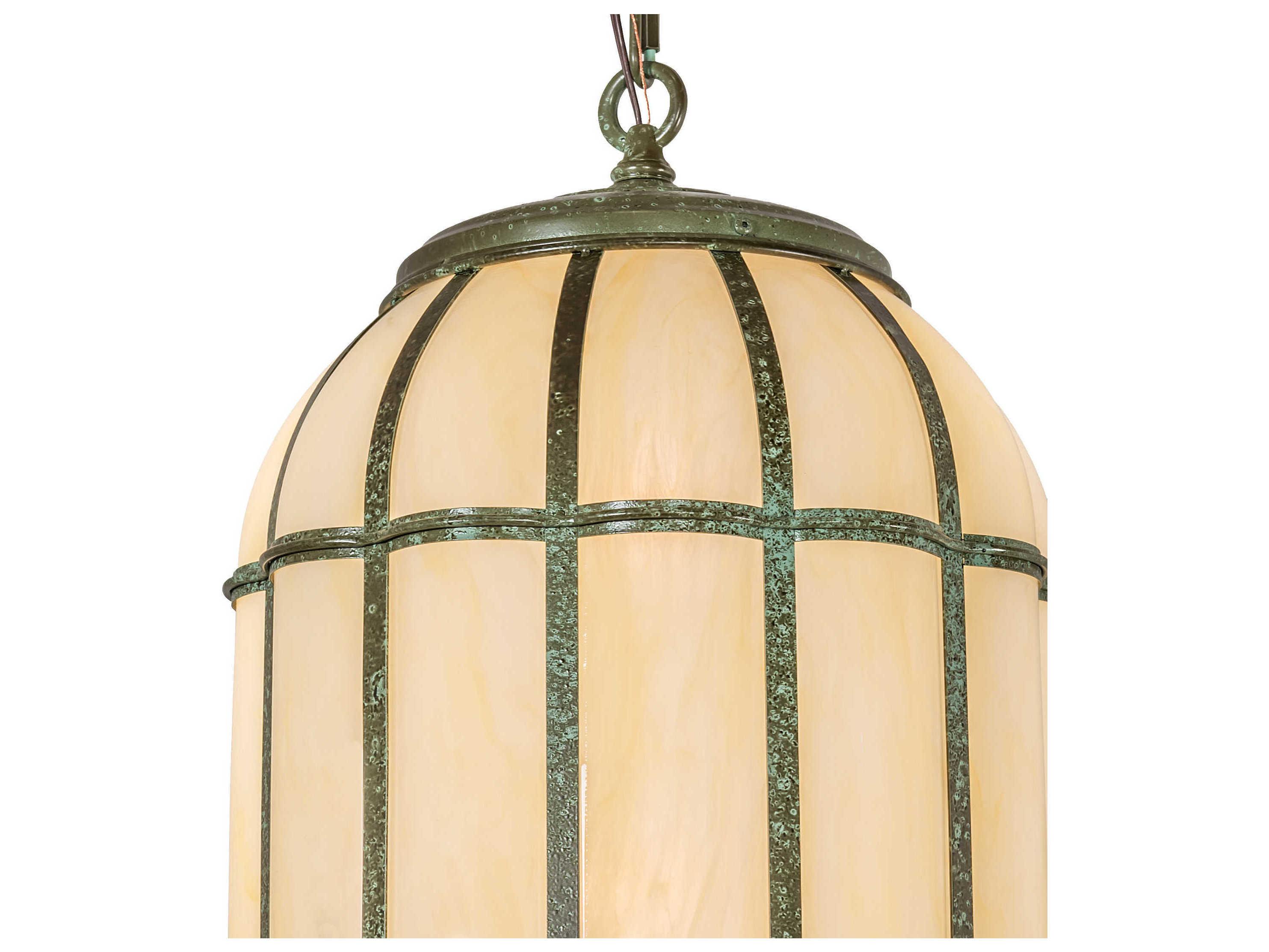 Meyda Islington 3-Light Tarnished Copper Green Pendant