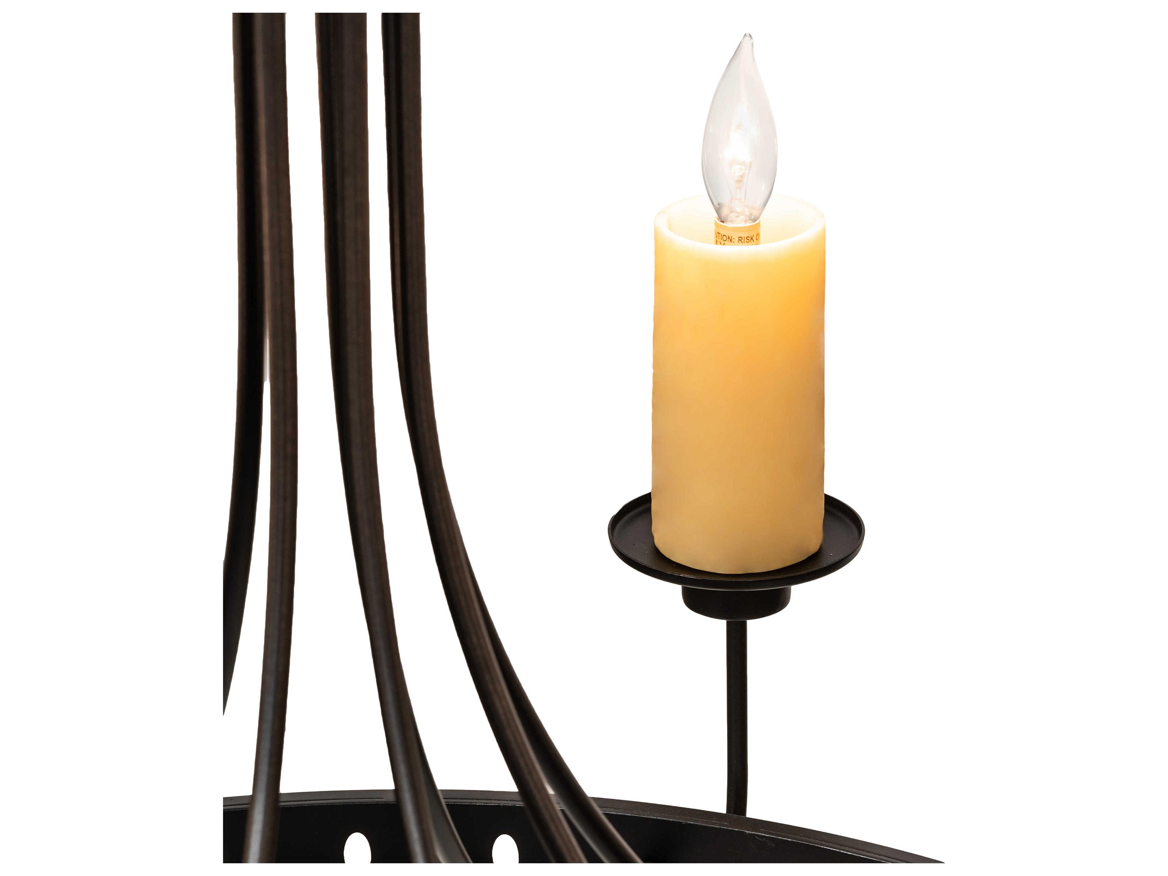Meyda Bottini 8-Light Black Ivory White Candelabra Chandelier