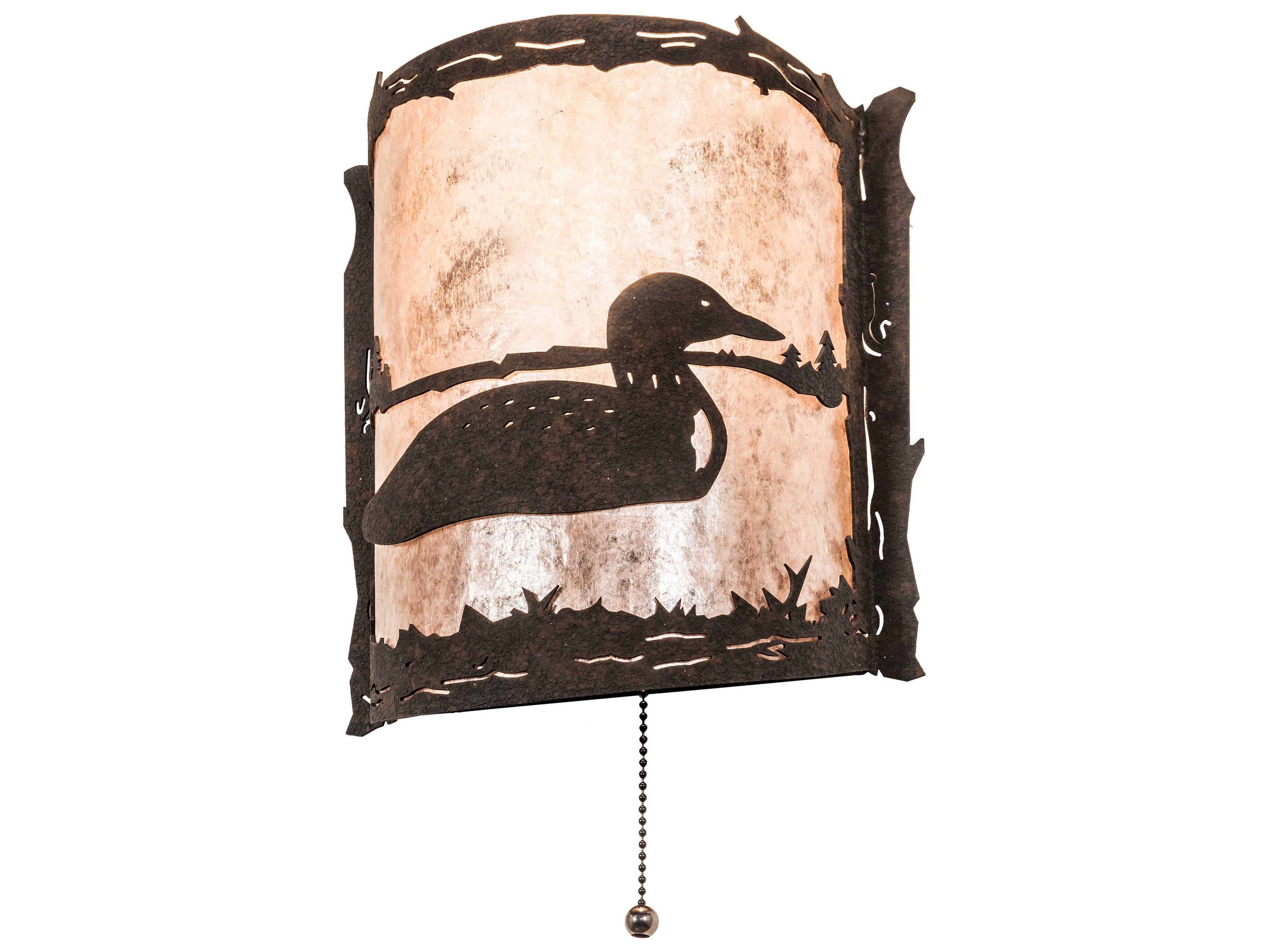 Meyda Loon 1-Light Chocolate Silver Mica Brown Wall Sconce