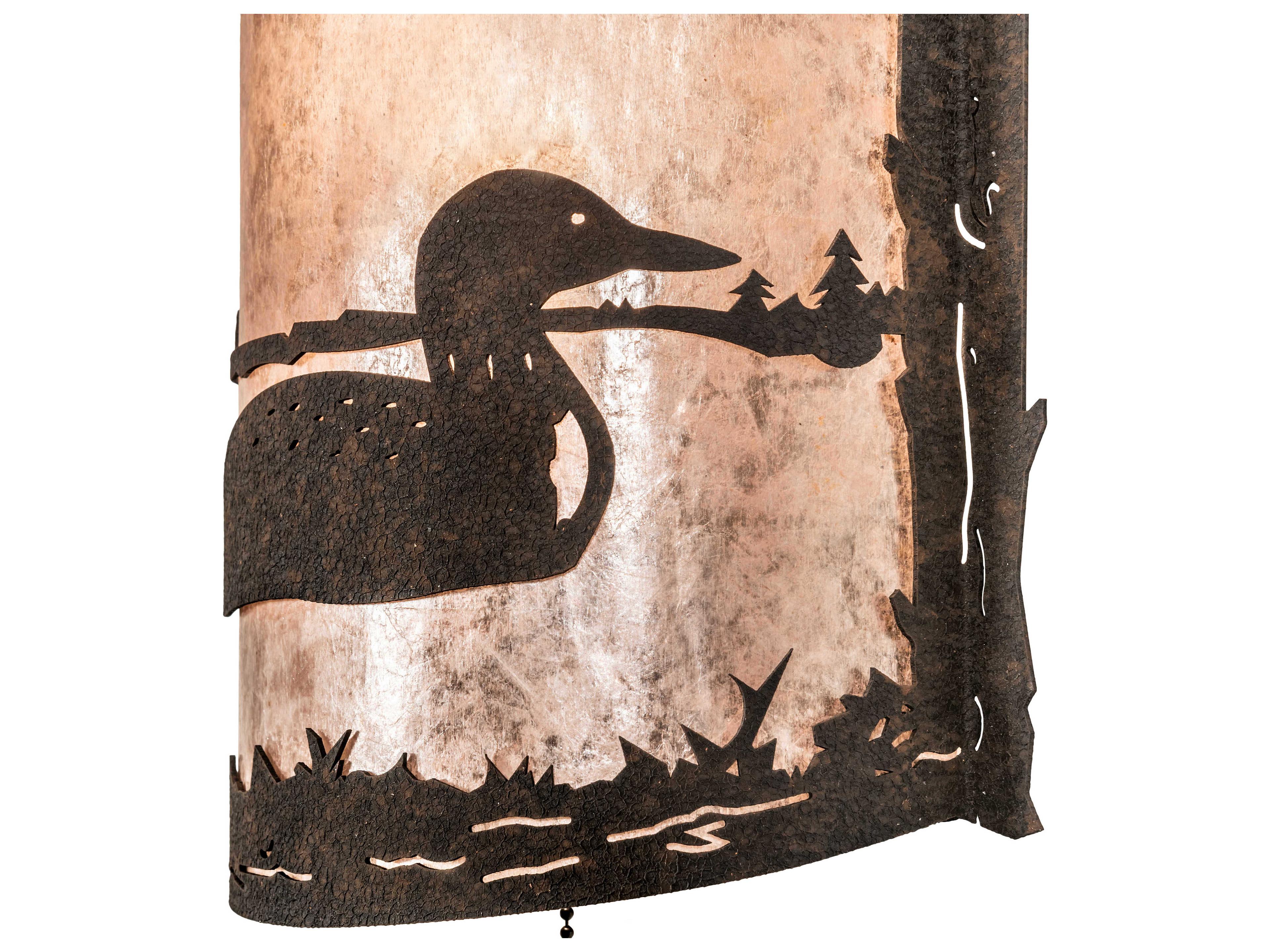 Meyda Loon 1-Light Chocolate Silver Mica Brown Wall Sconce