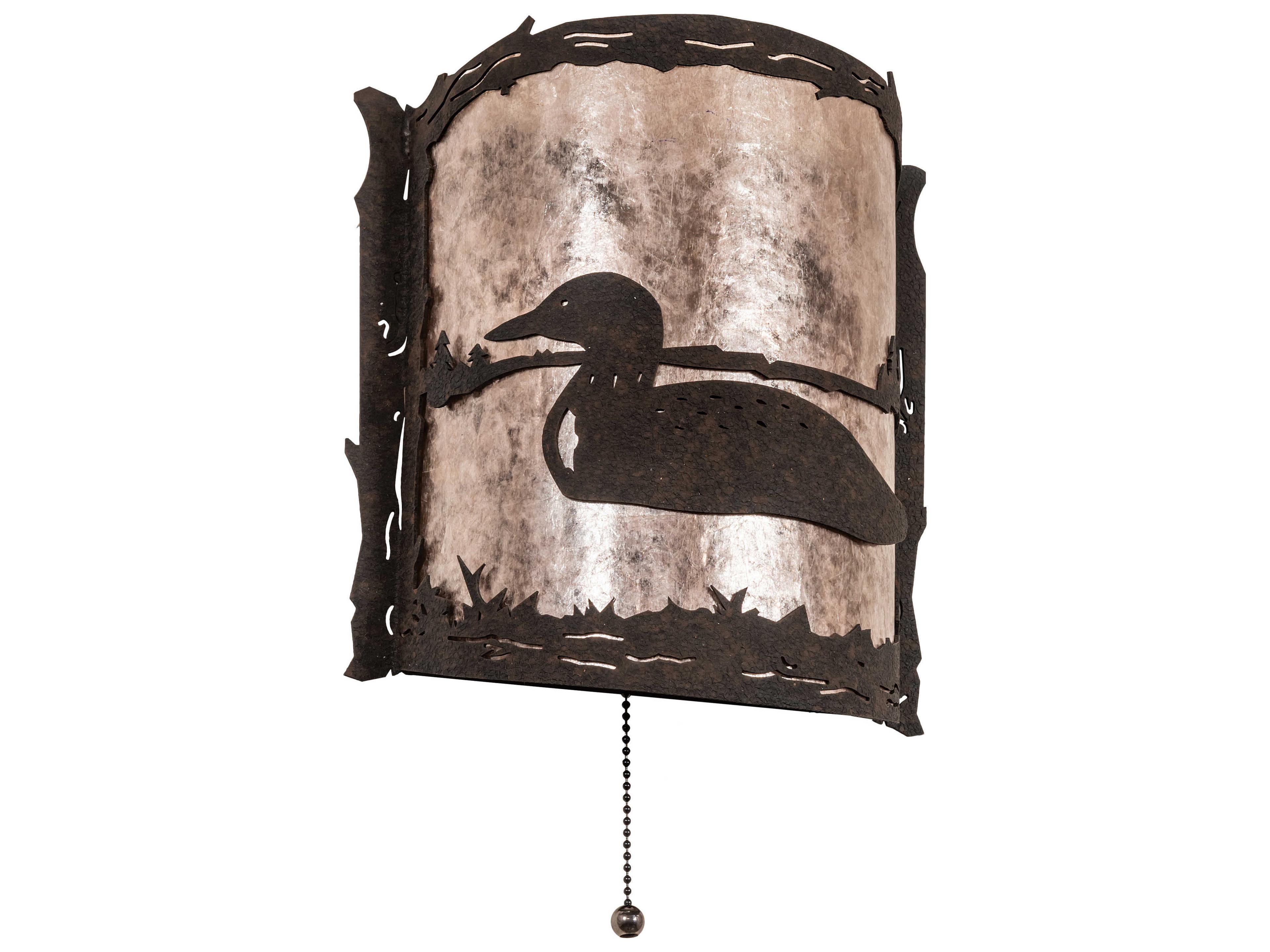 Meyda Loon 1-Light Chocolate Silver Mica Brown Wall Sconce