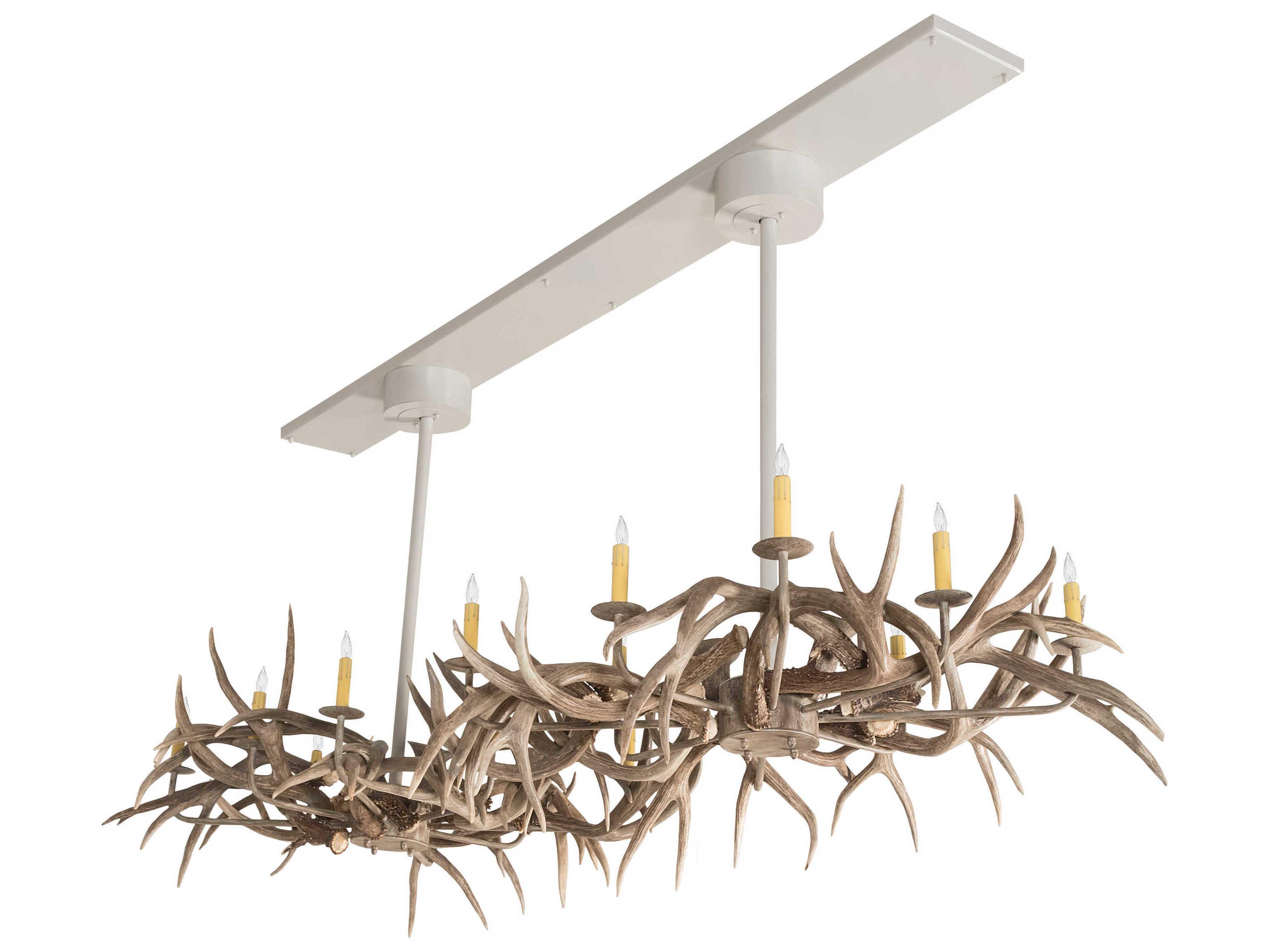Meyda Antlers 4 16-Light Beige Ivory Off White Island Pendant
