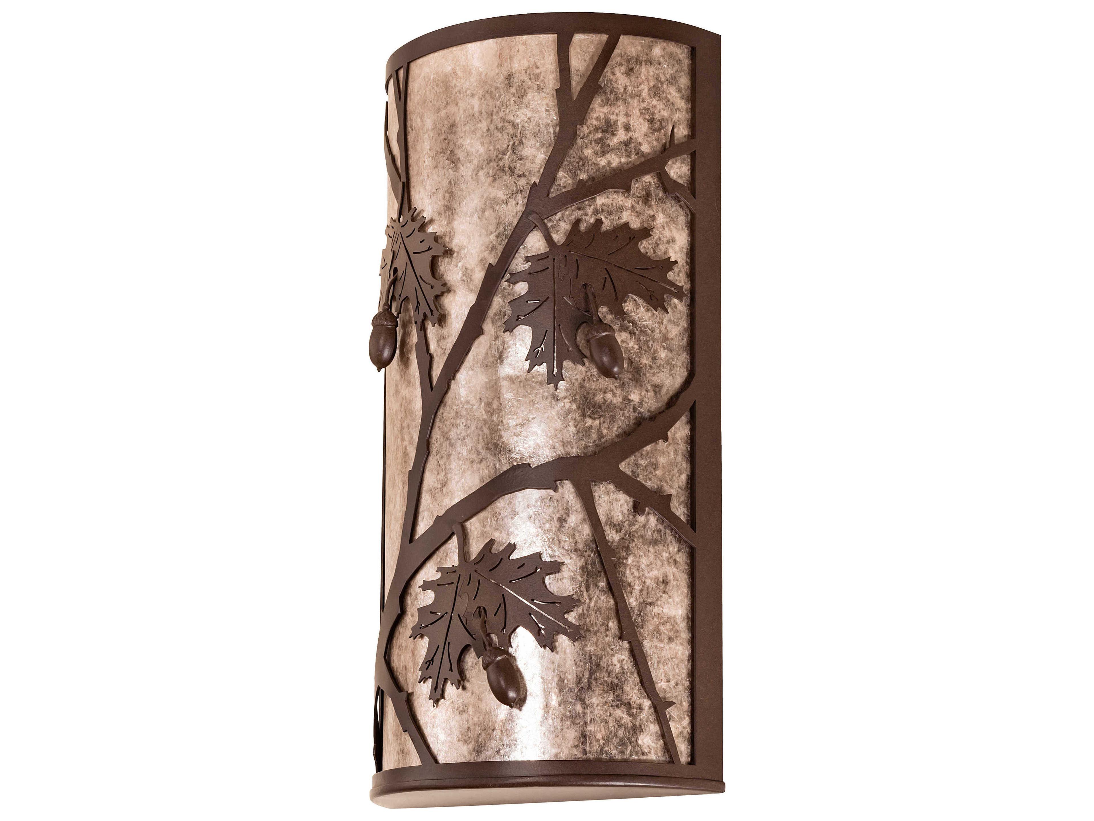 Meyda Oak Leaf & Acorn 2-Light Brown Wall Sconce