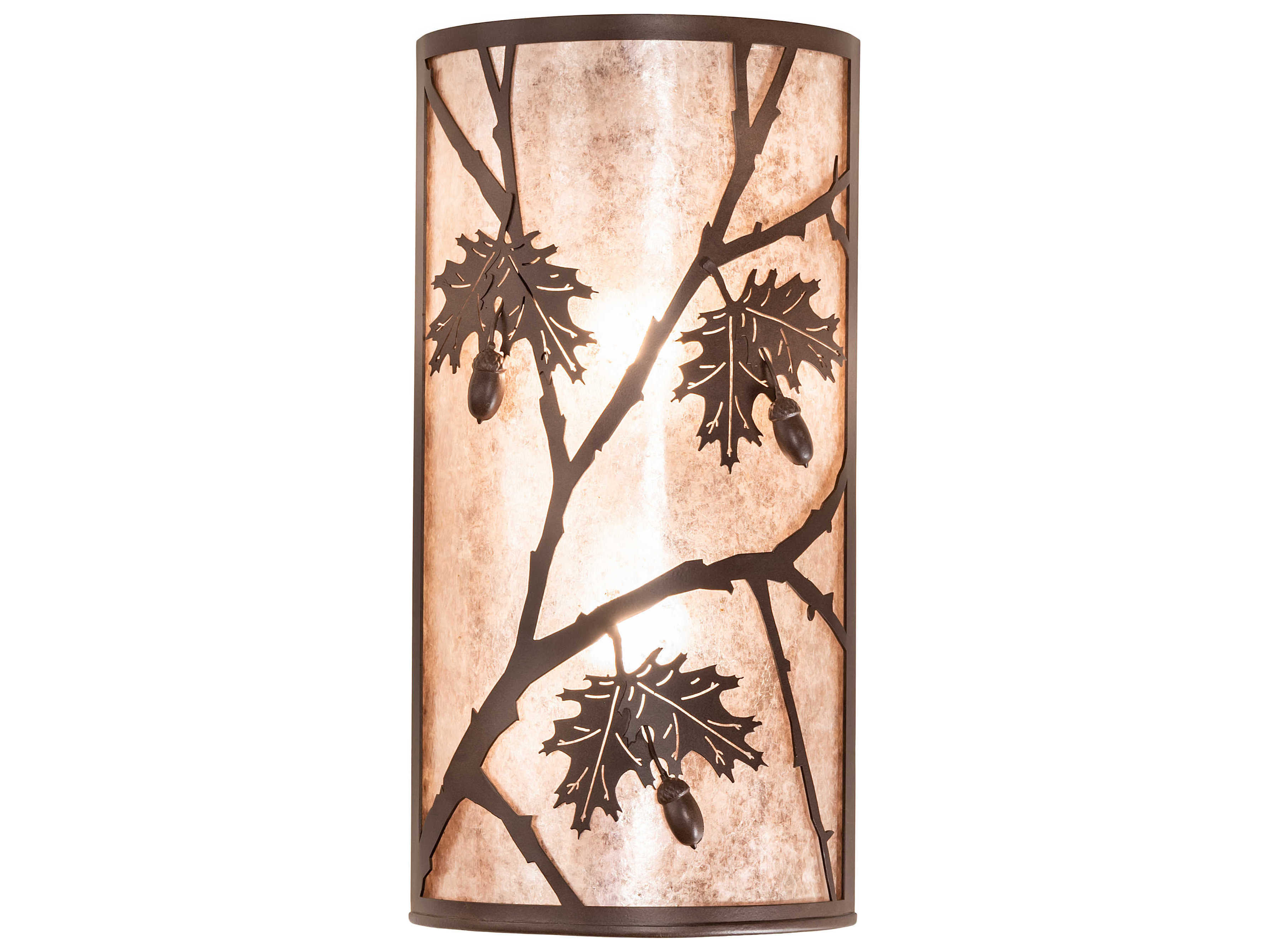 Meyda Oak Leaf & Acorn 2-Light Brown Wall Sconce