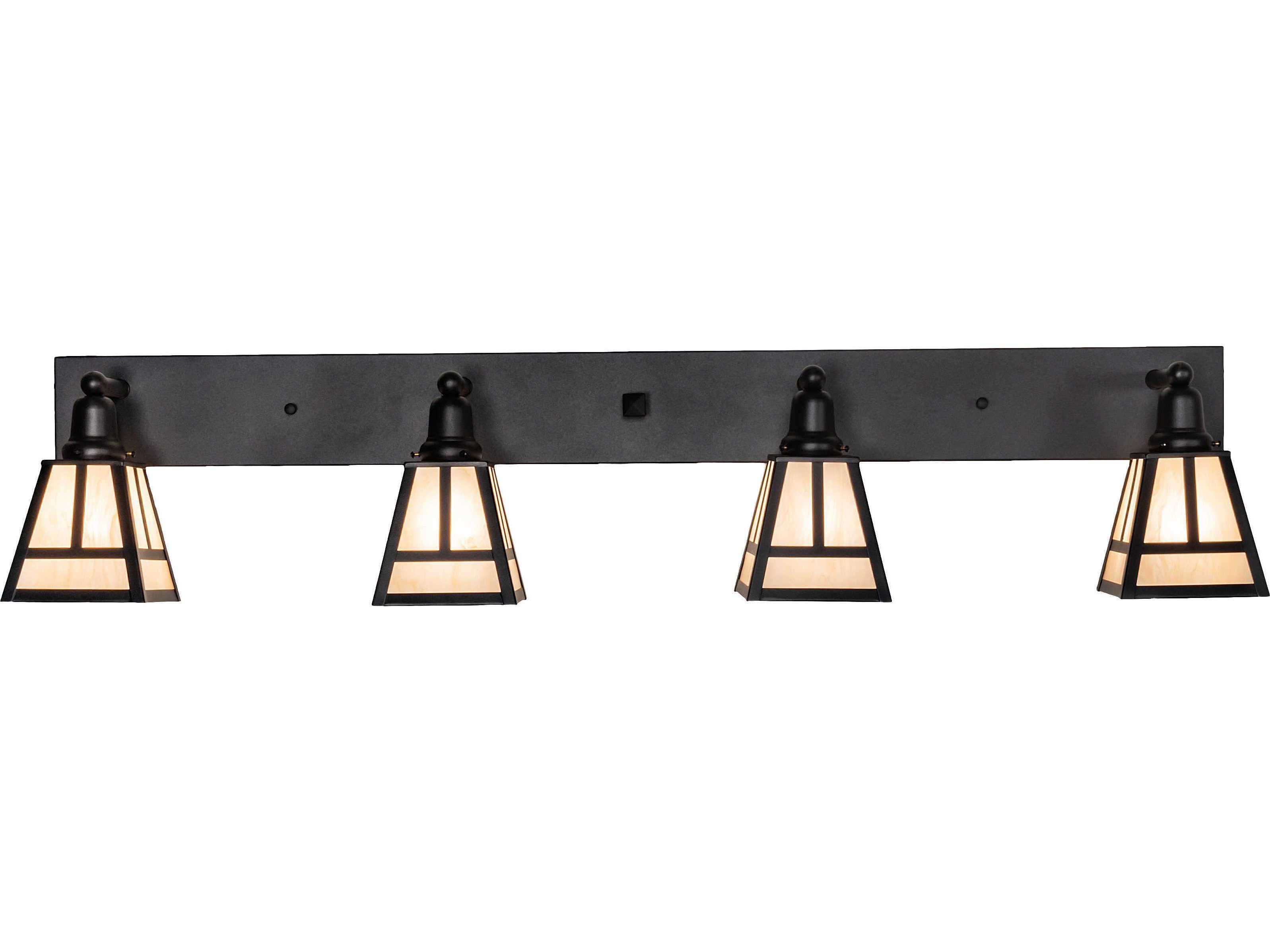 Meyda T-mission 4-Light Wrought Iron Black Vanity Light