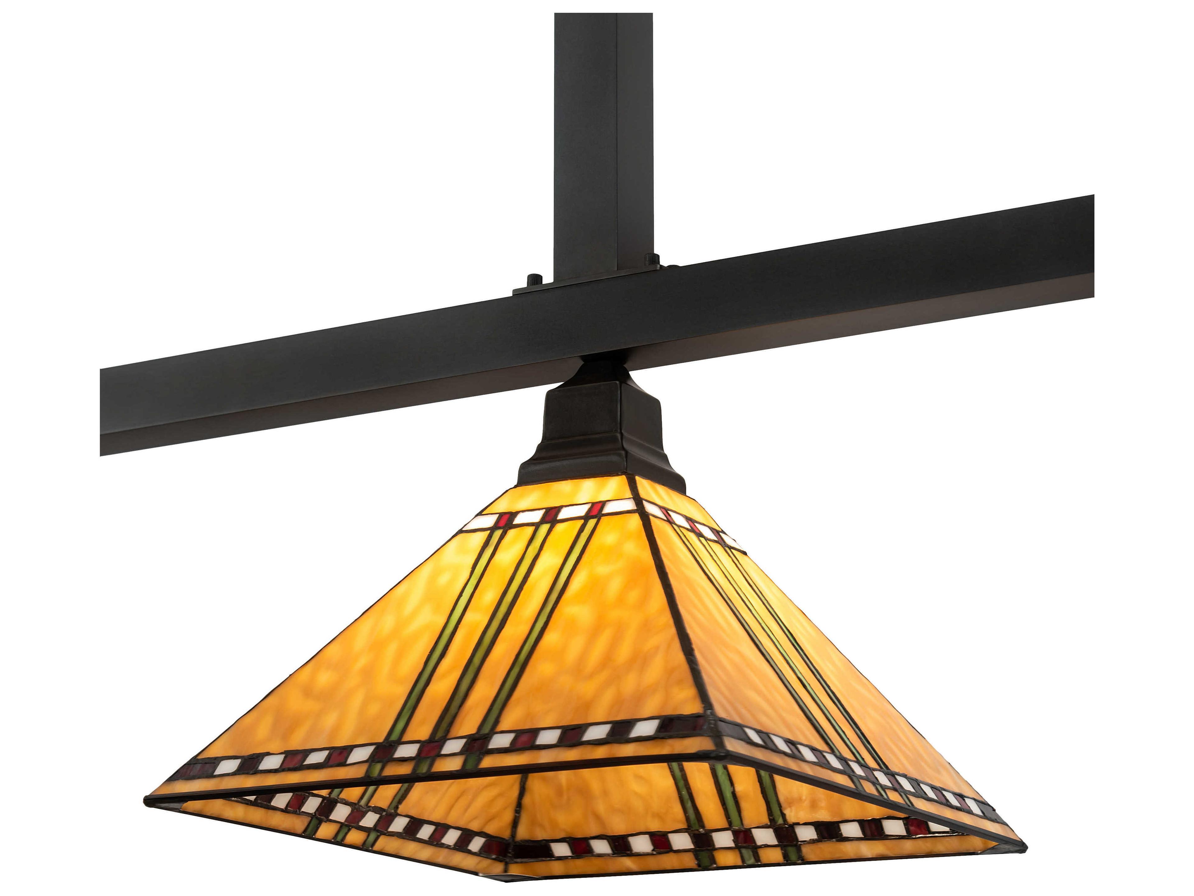 Meyda Prairie Corn 3-Light Craftsman Brown Off White Glass Island Pendant