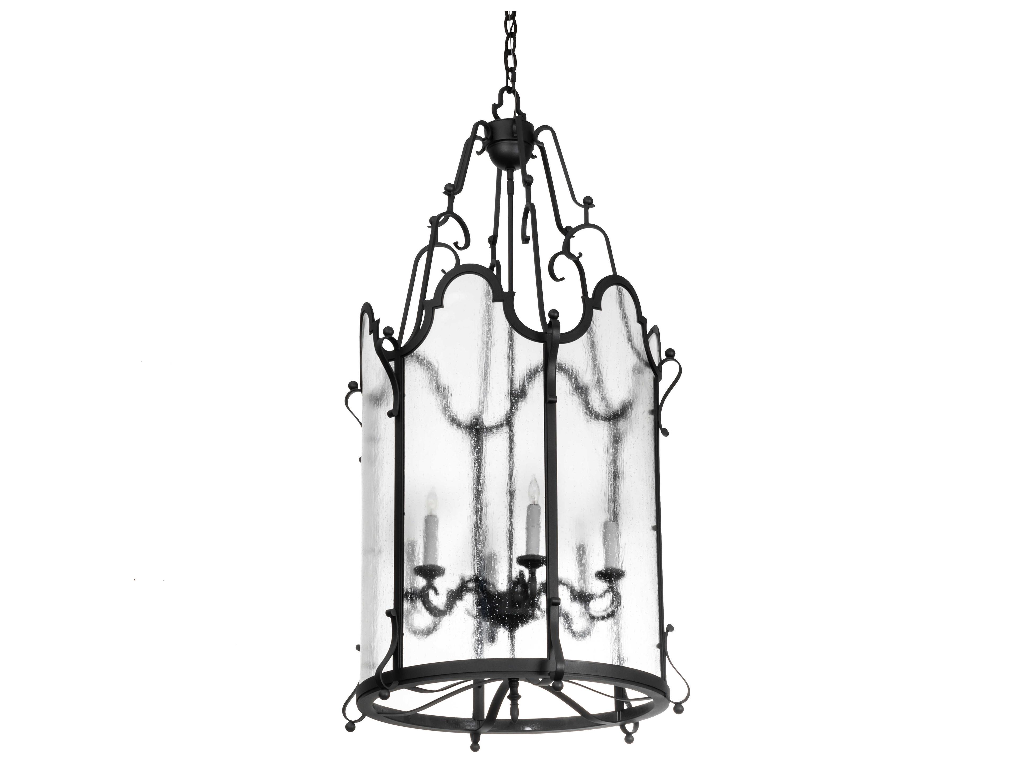 Meyda Dubrek 6-Light Gunmetal Candelabra Lantern Chandelier