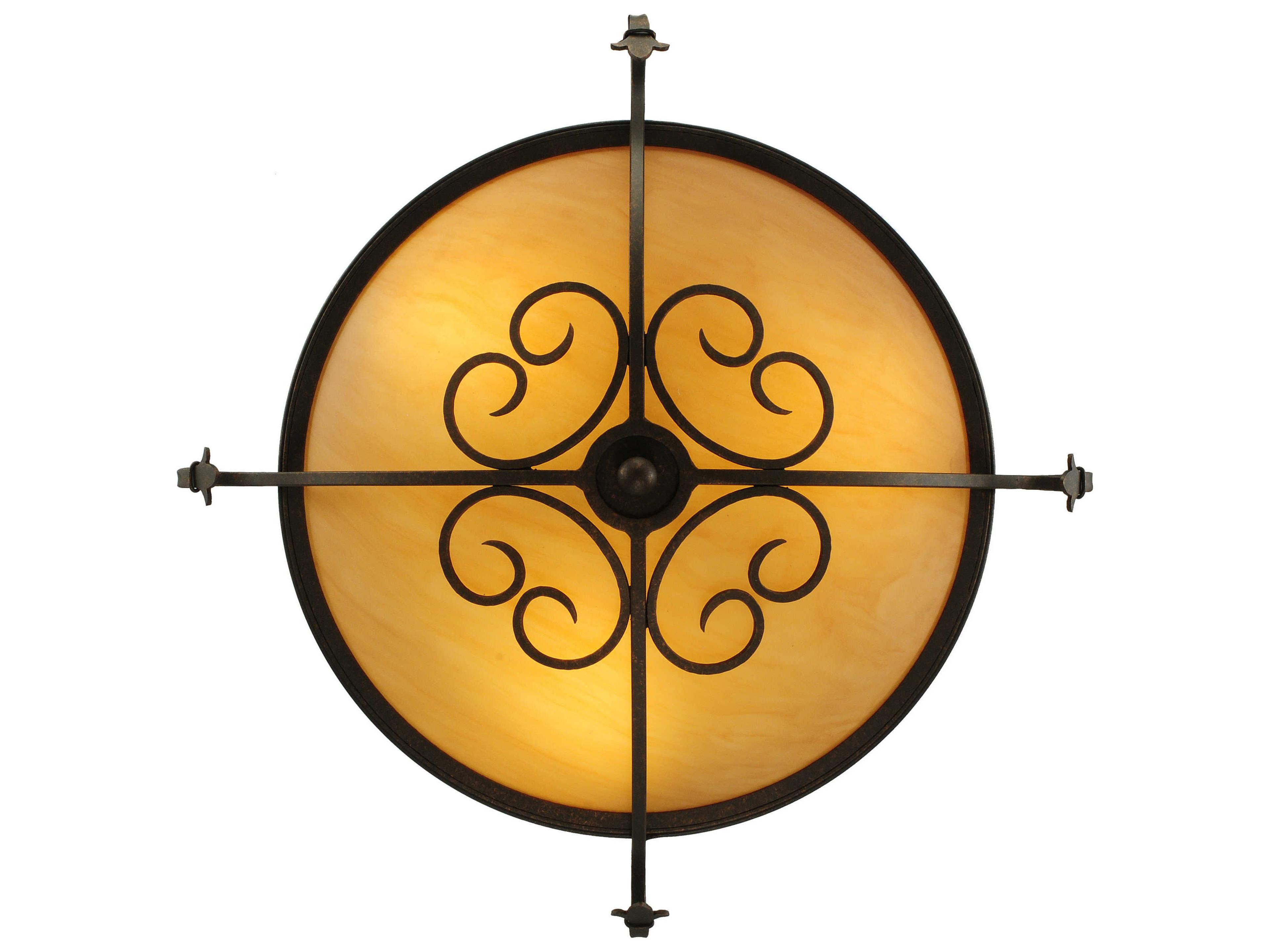 Meyda Alaine 3-Light Coral Chocolate Gold Brown Glass Bowl Pendant