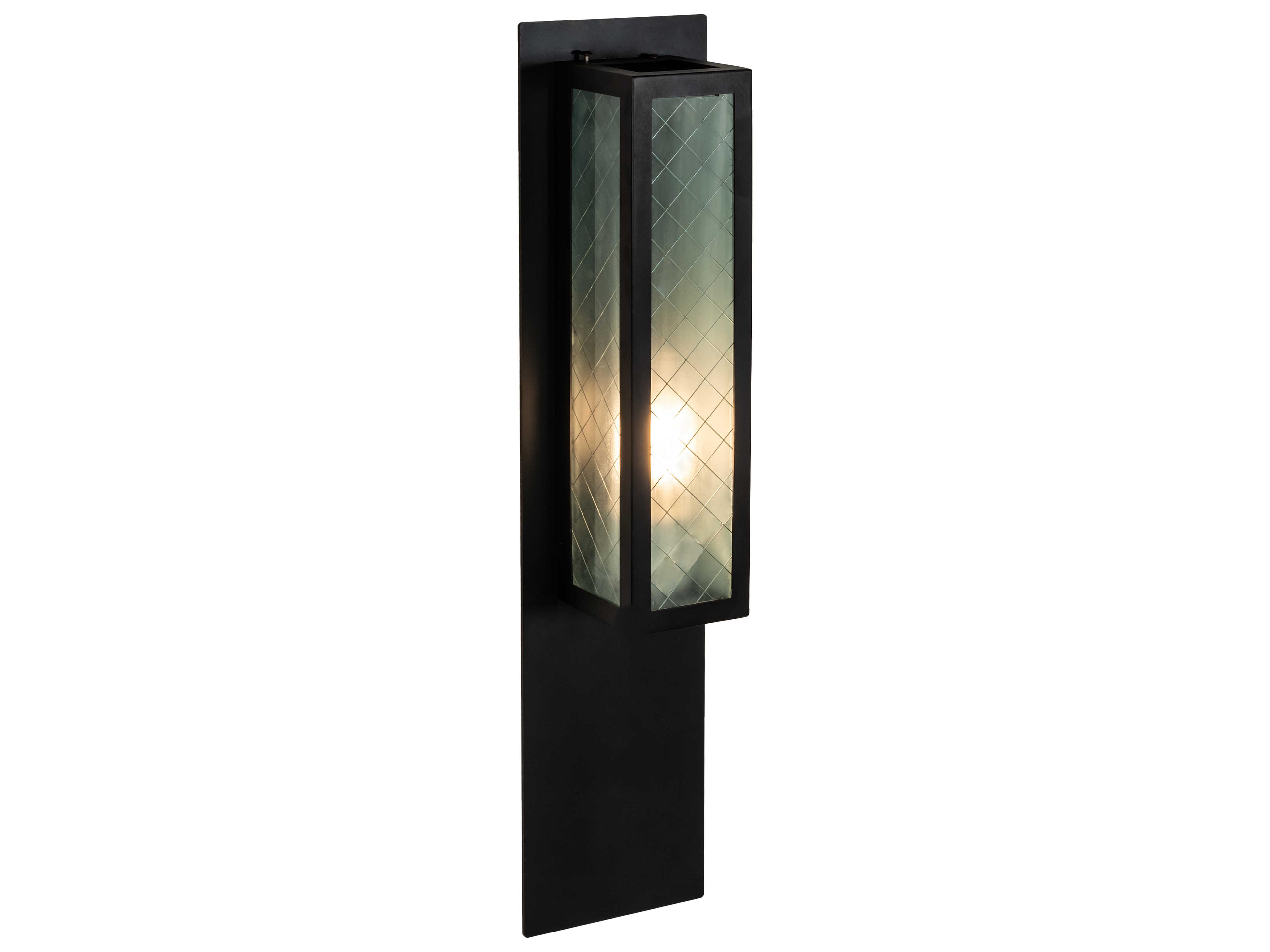 Meyda Quadrato 1-Light Bronze Glass Wall Sconce