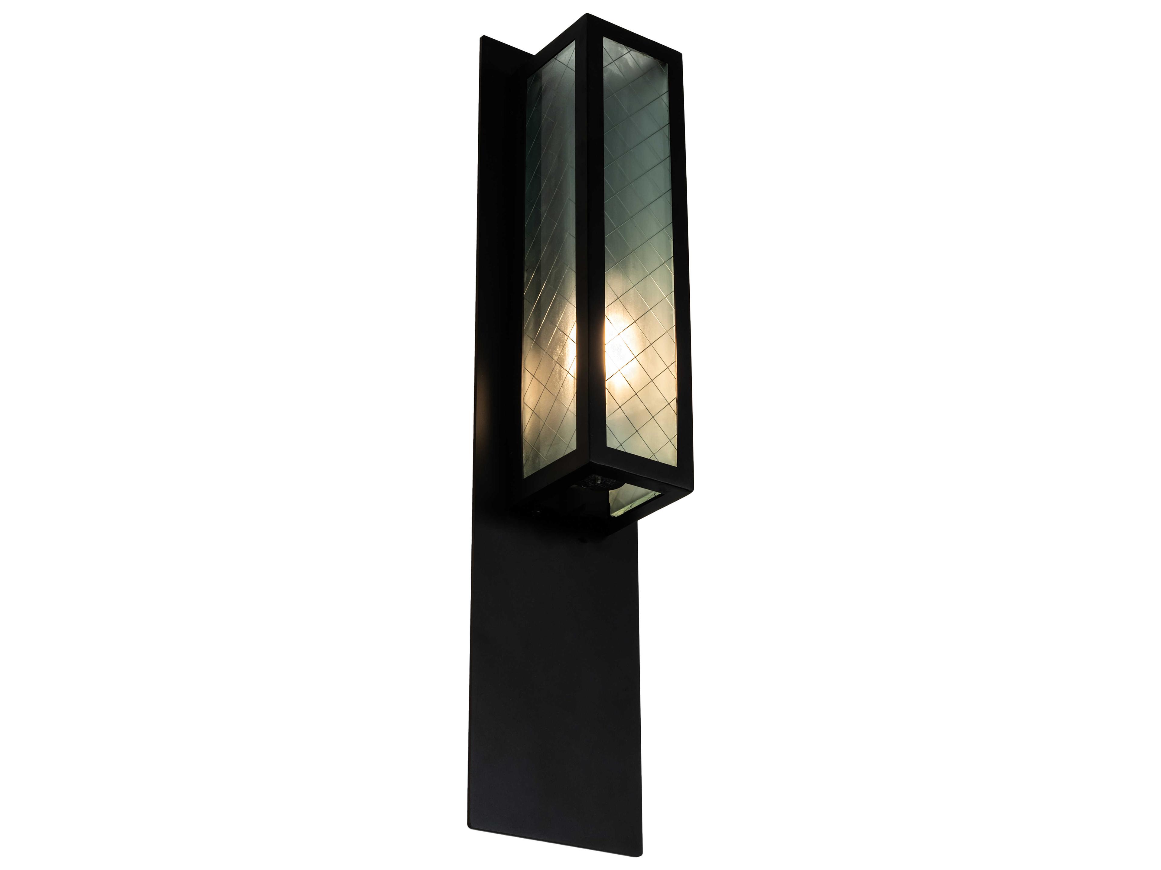 Meyda Quadrato 1-Light Bronze Glass Wall Sconce