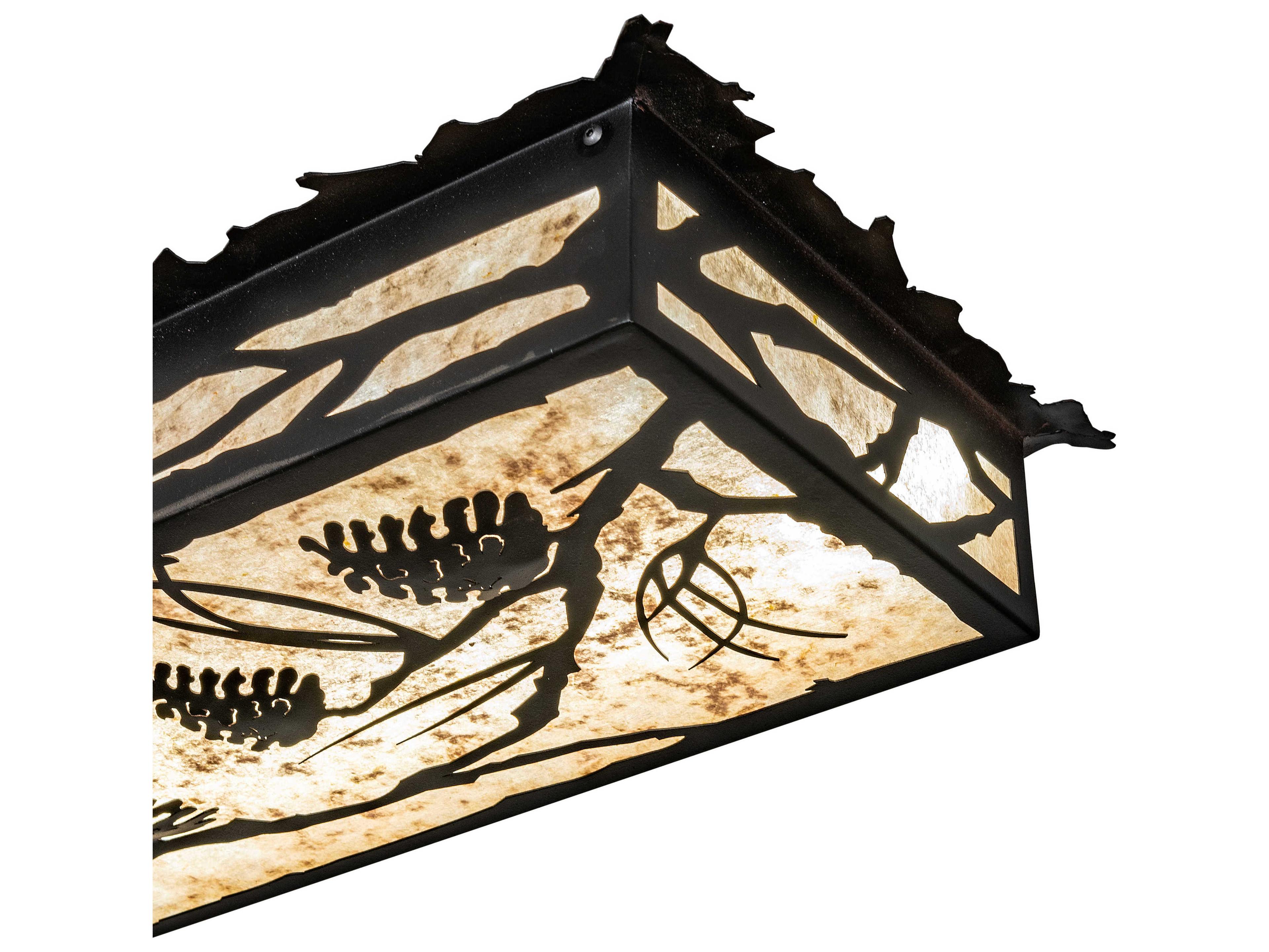 Meyda Whispering Pines Black Silver Mica LED Flush Mount