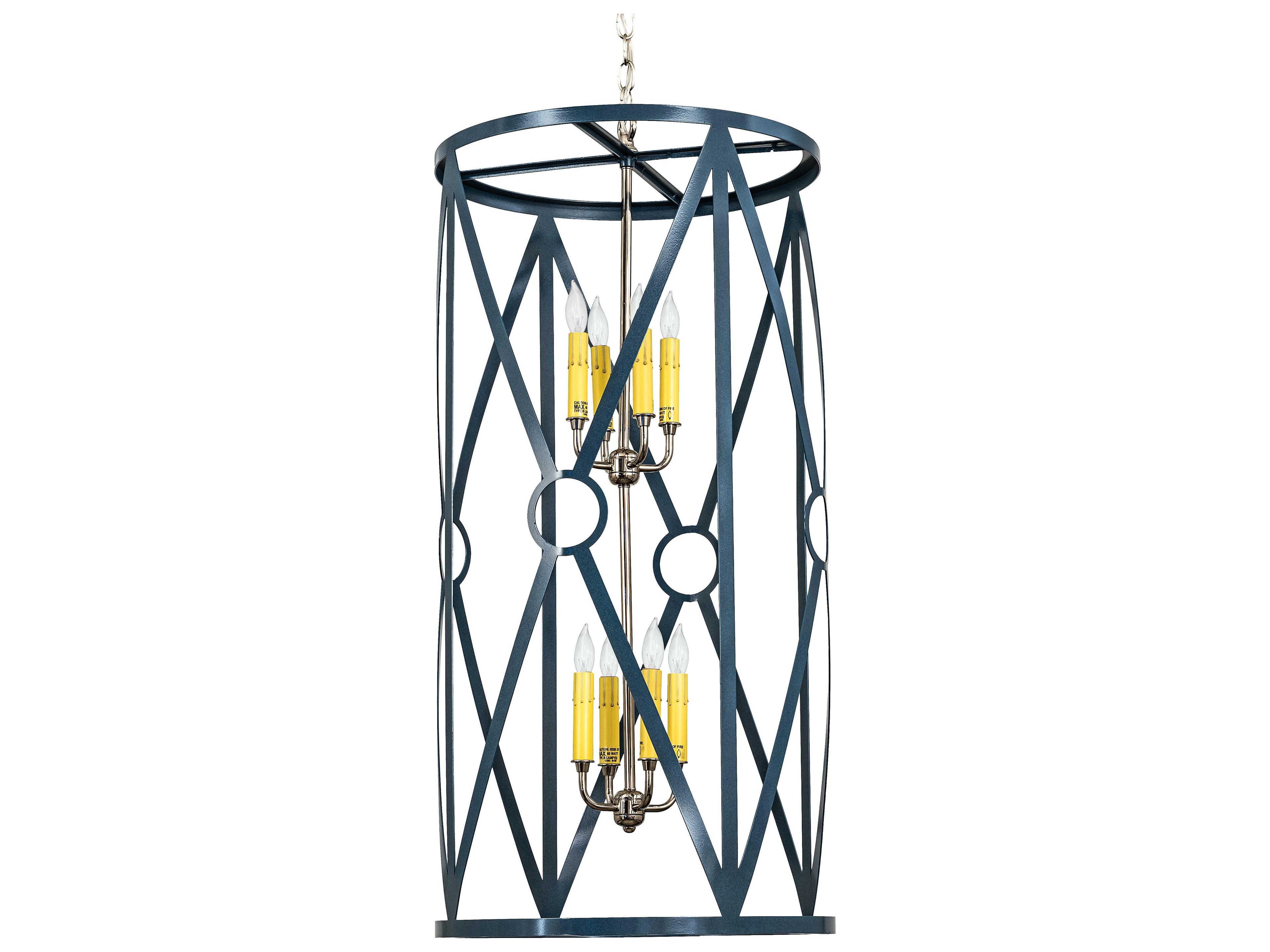 Meyda Penelope 8-Light Polished Nickel Cylinder Pendant