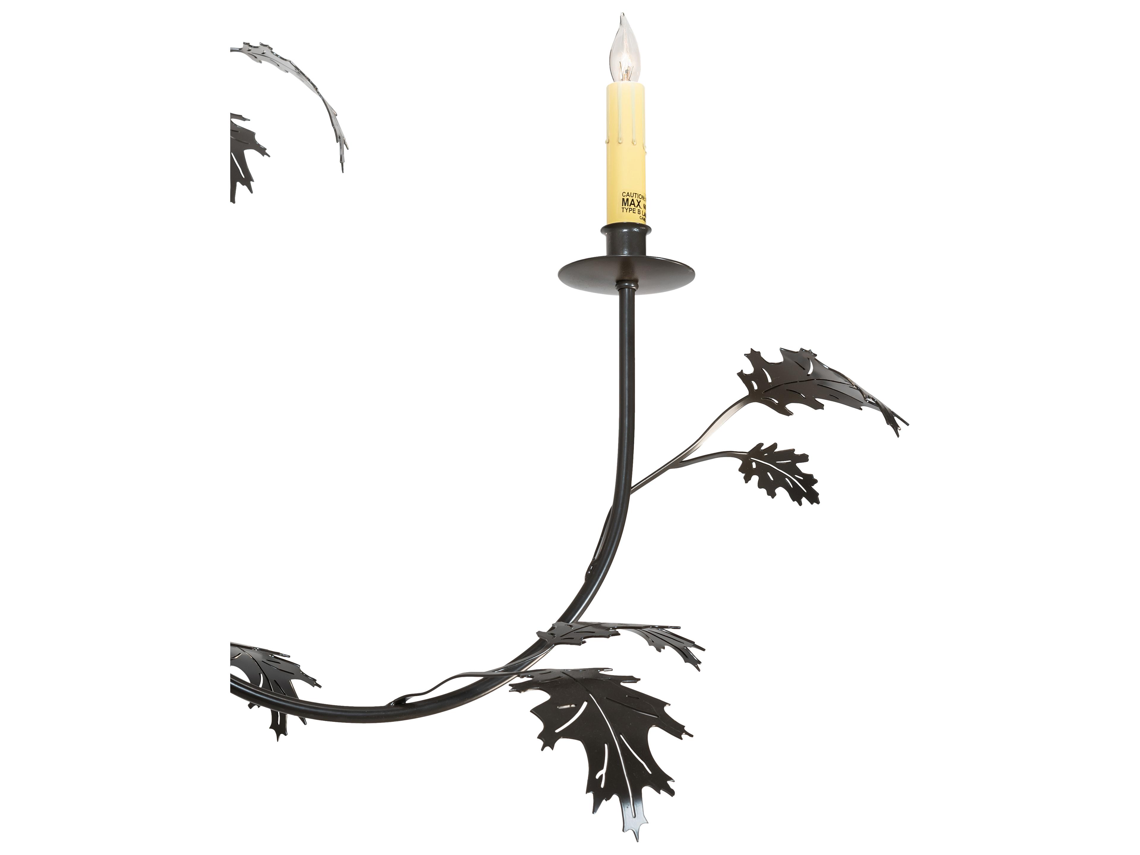 Meyda Oak Leaf 15-Light Timeless Bronze Candelabra Tiered Chandelier