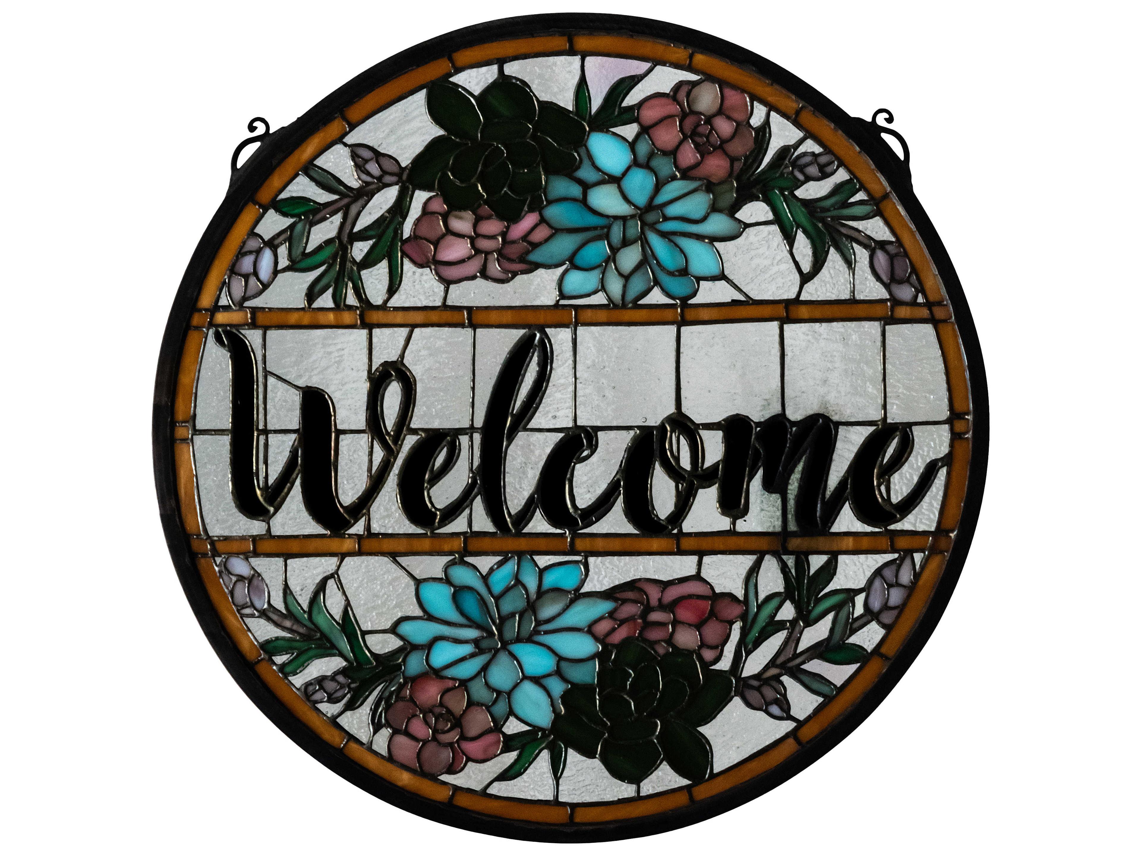 Meyda Welcome Glass Wall Art