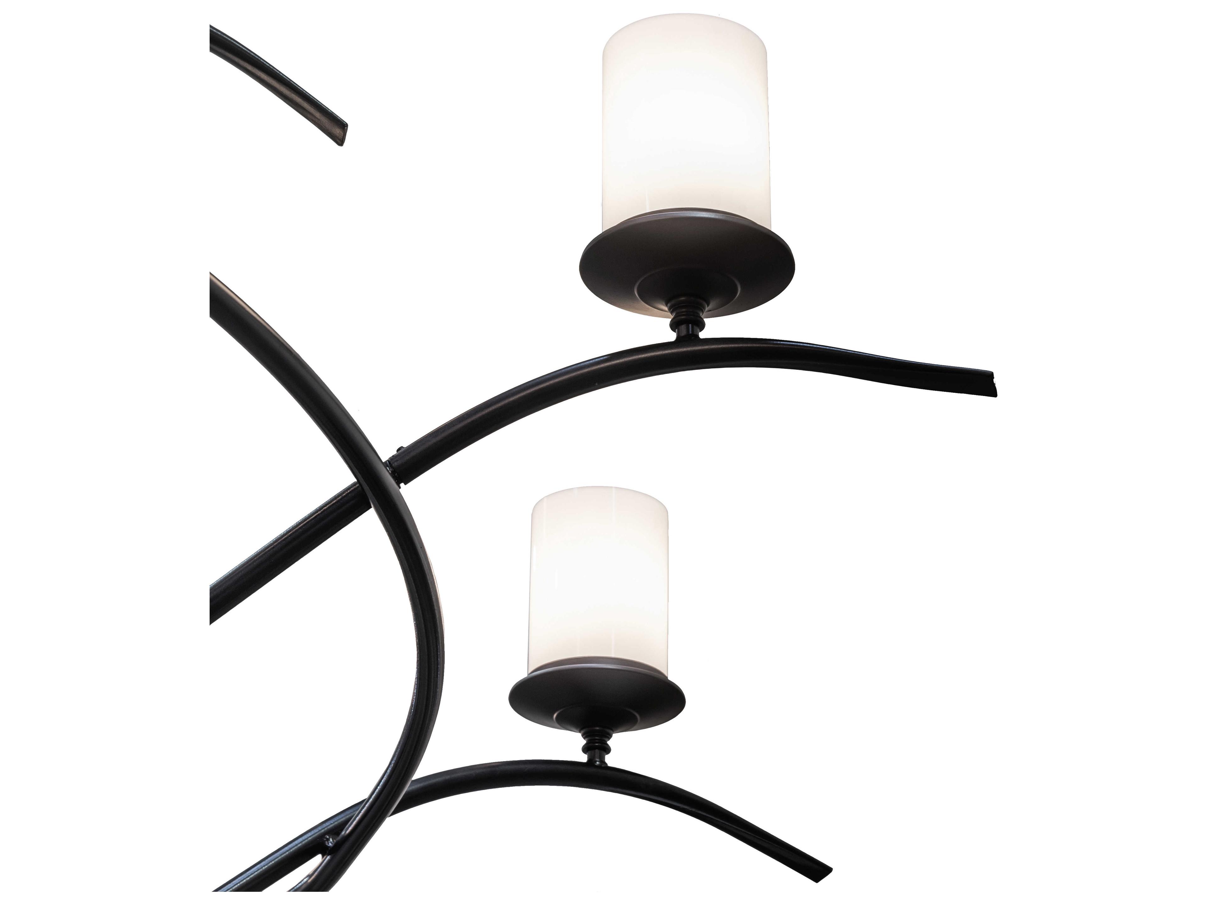 Meyda Octavia 18-Light8-Light Solar Black Cylinder Tiered Chandelier