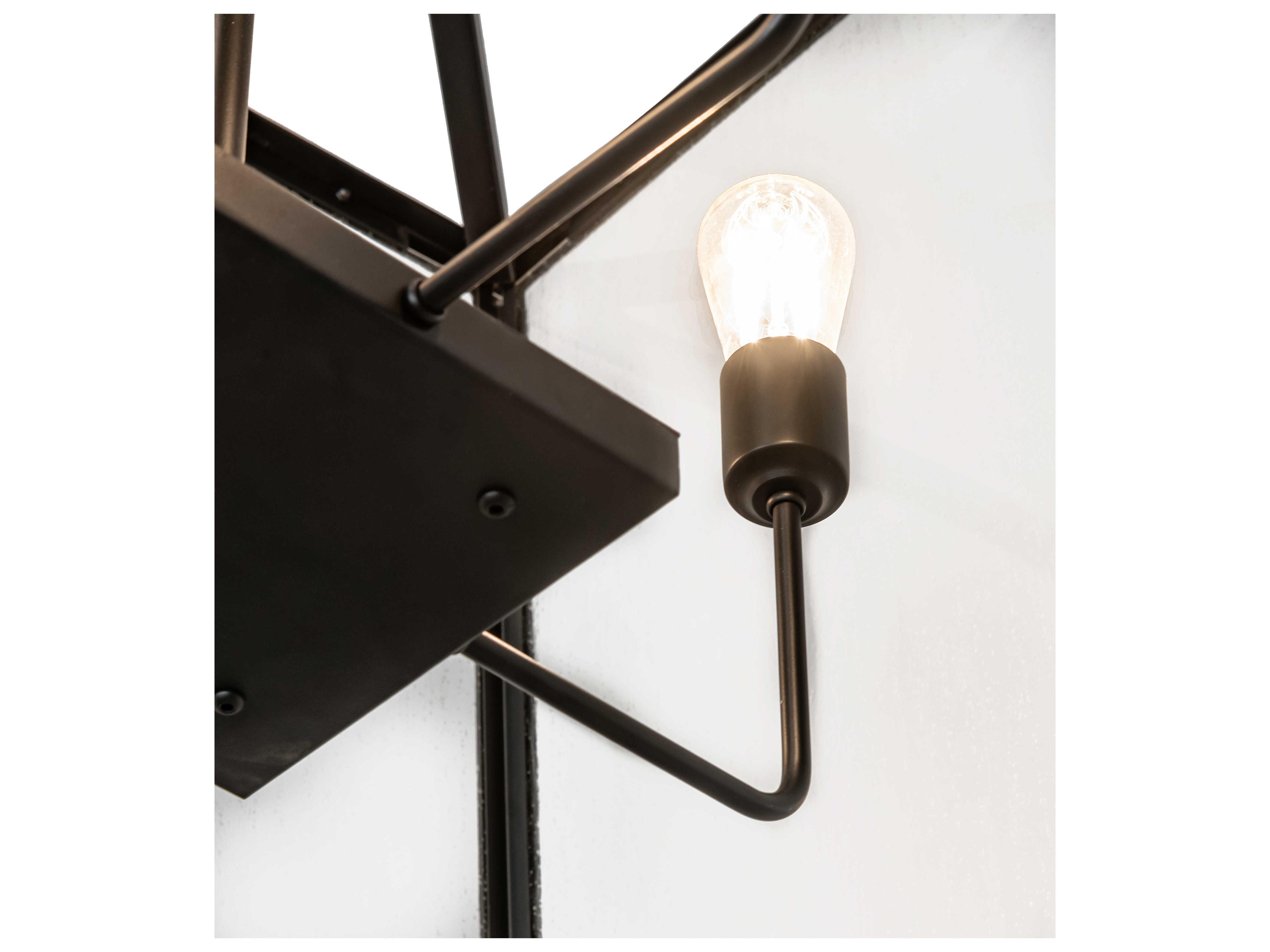 Meyda Kitzi Box 4-Light Flat Black Glass LED Geometric Semi Flush Mount